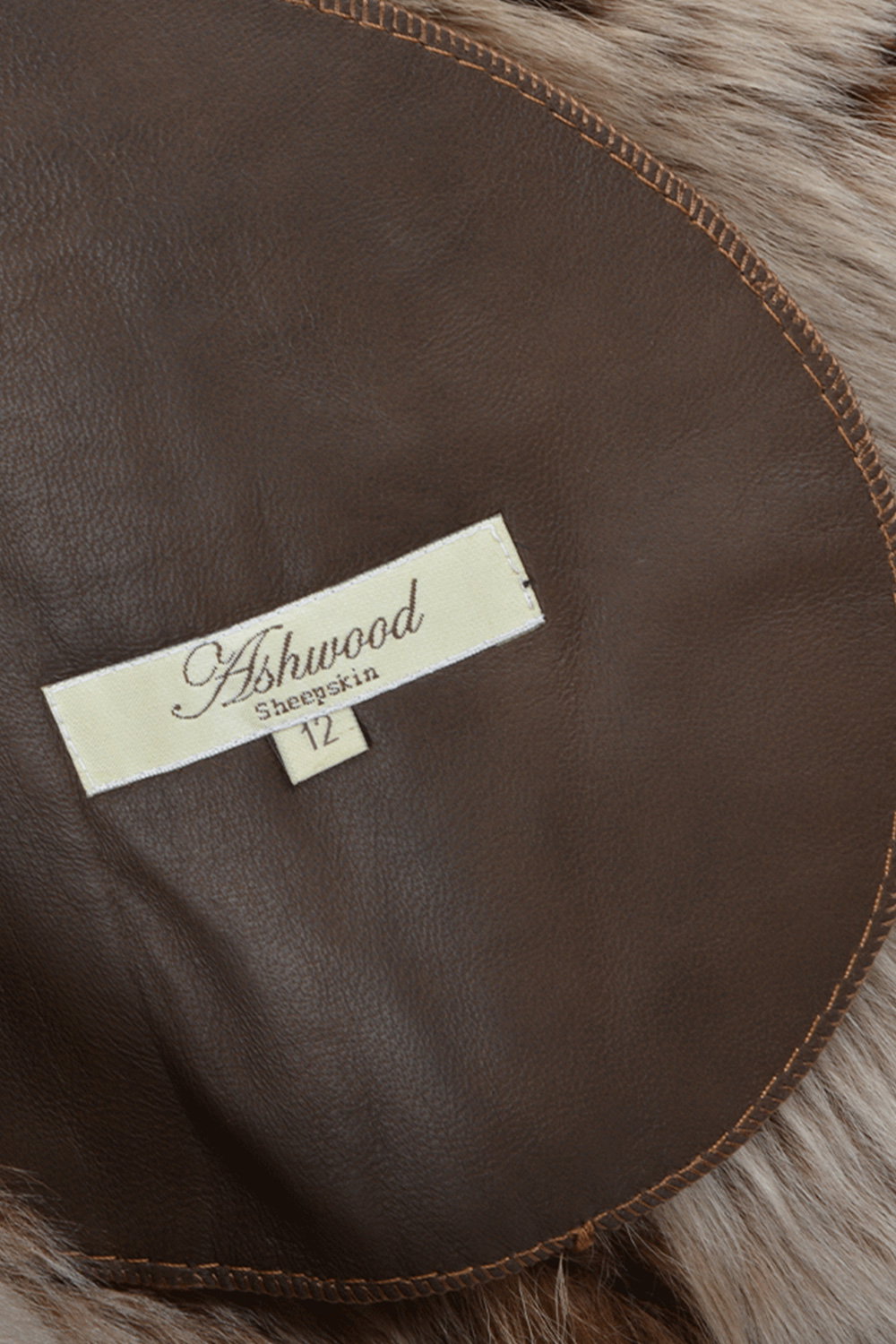 Tan 'Muna' Toscana Long Haired Shearling Jacket With Large Hood, Image 5 of 6