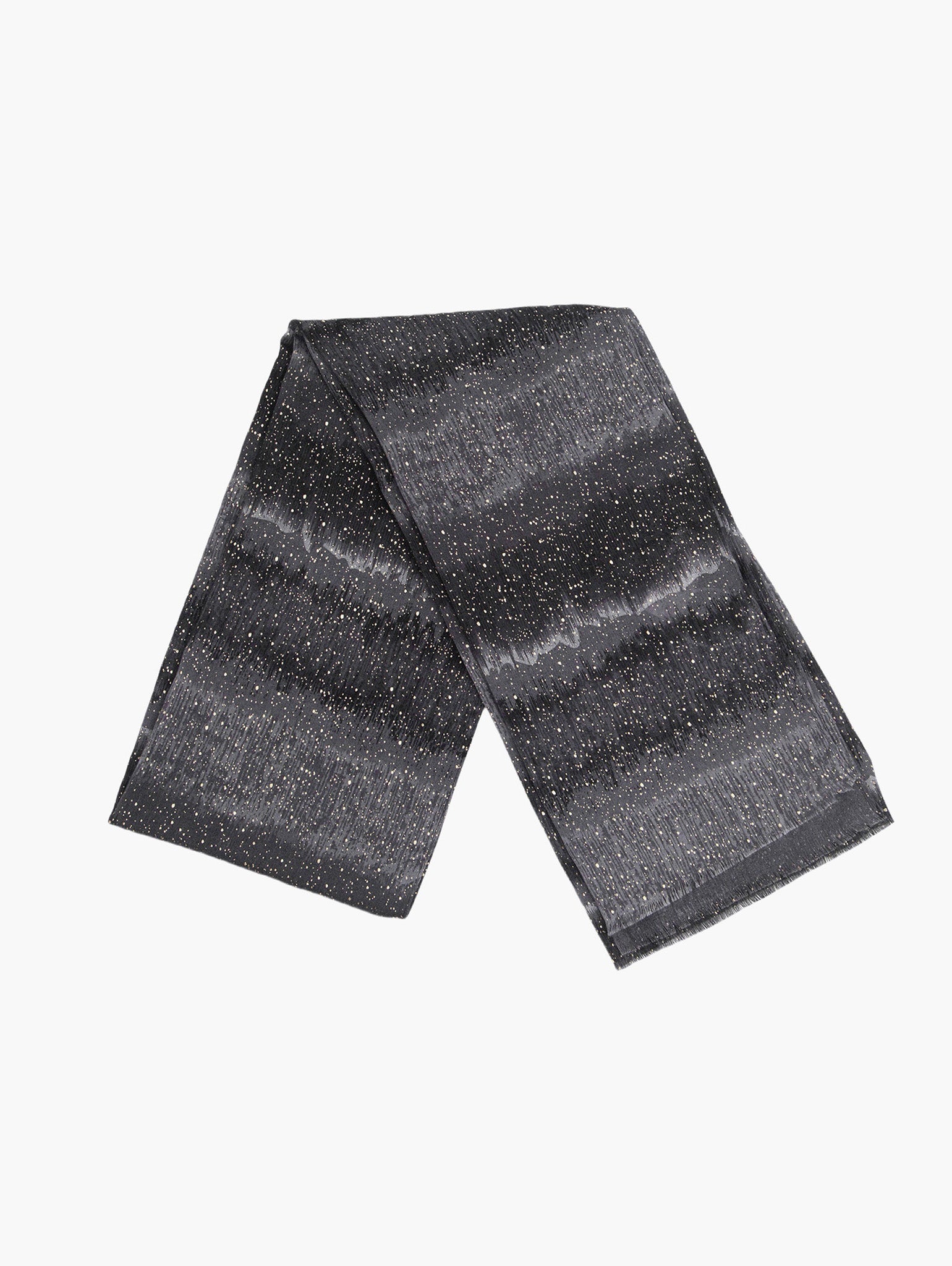 Black Speckled Ombre Striped Lightweight Scarf, Image 3 of 4