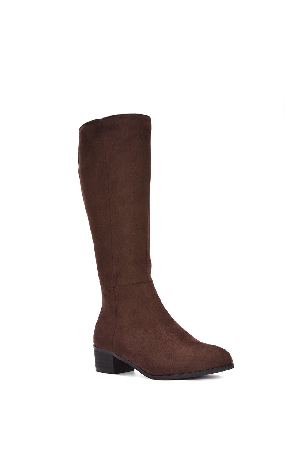 Brown ‘Anne’ Knee High Boots with Low Block Heel, Image 2 of 6