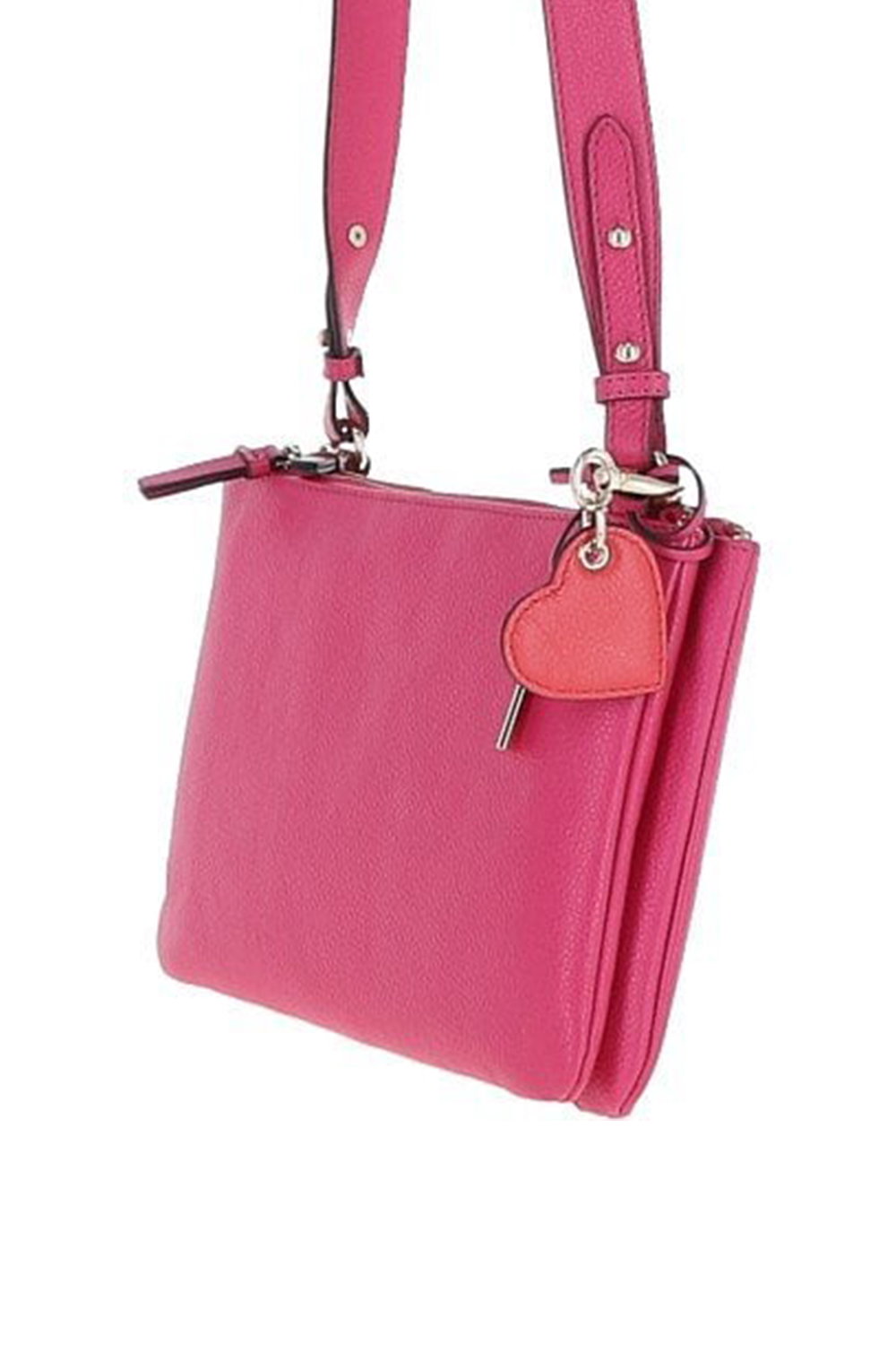 Raspberry 'Squisita' Two Sections Real Leather Shoulder Bag, Image 2 of 4