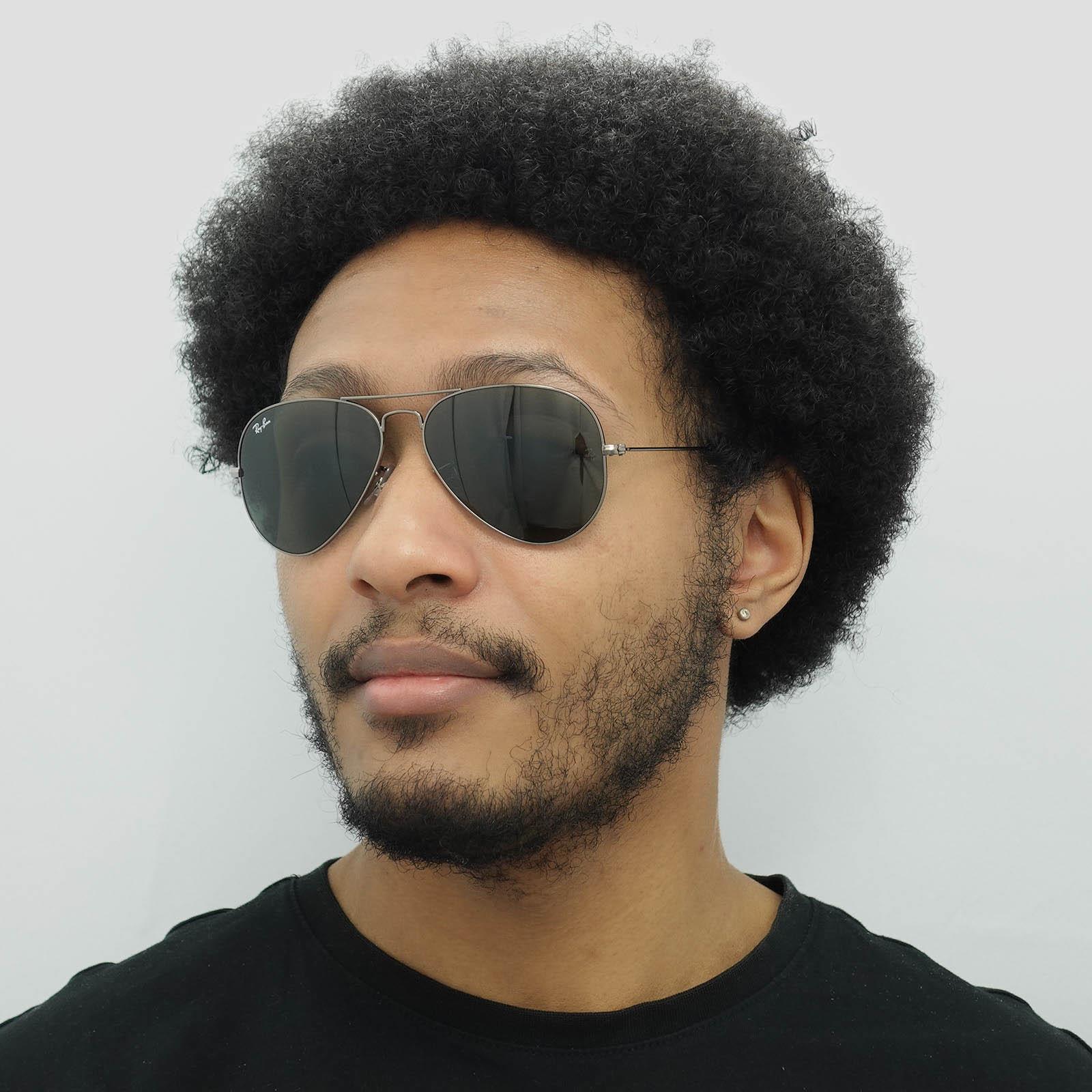 Grey Aviator Gunmetal Green Aviator 3025 Sunglasses, Image 5 of 8