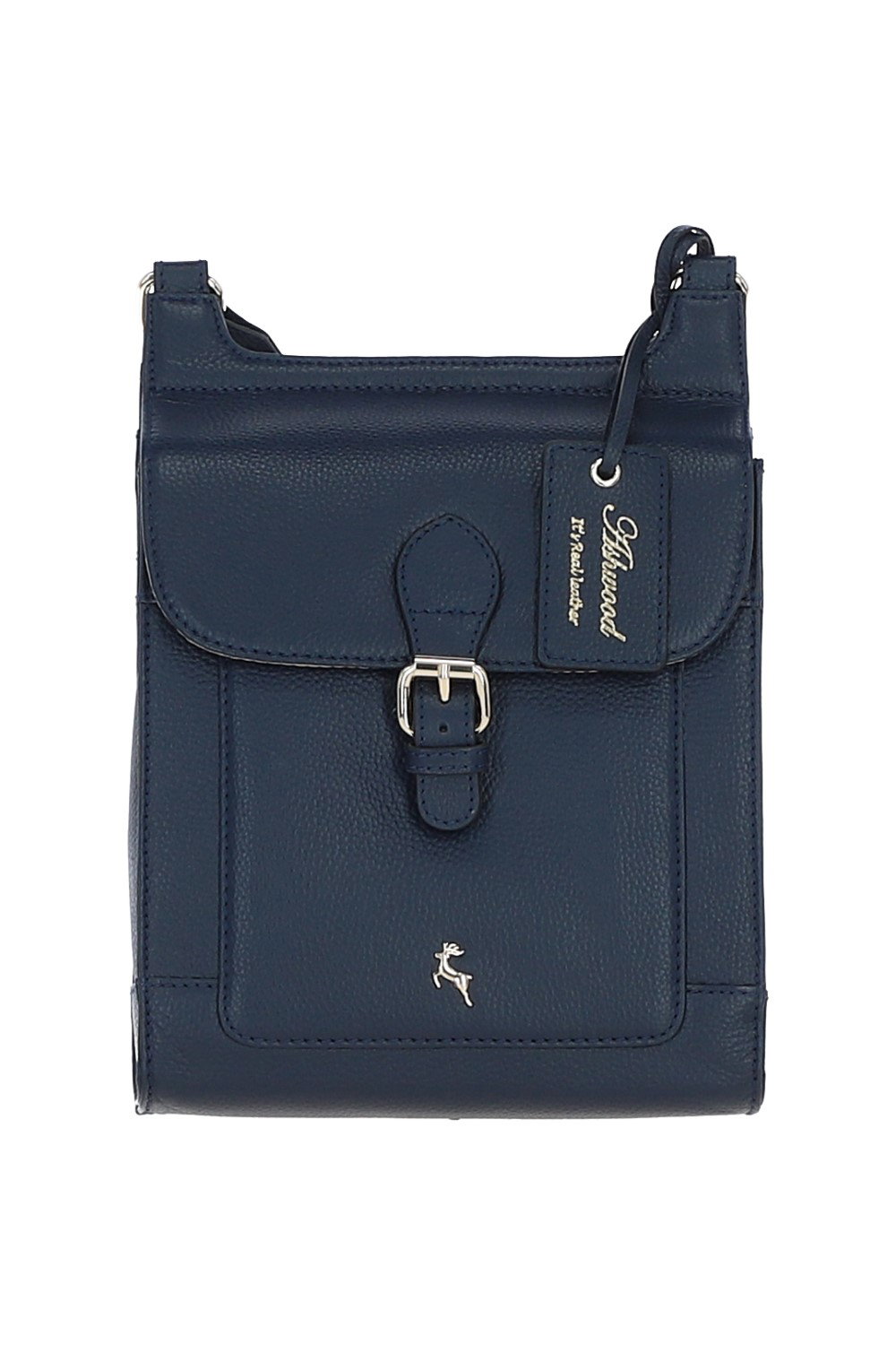Navy 'Eclisse Cuoio' Real Leather Crossbody Bag, Image 1 of 4