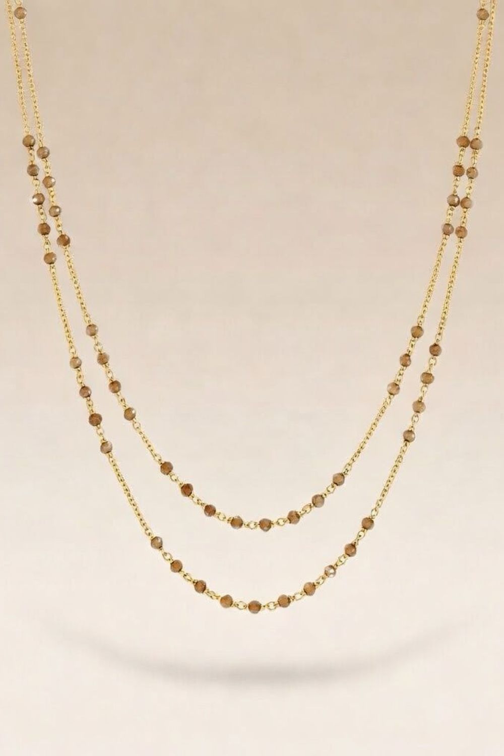 Two Strand Gold Pearl Necklace for Women, Image 1 of 3