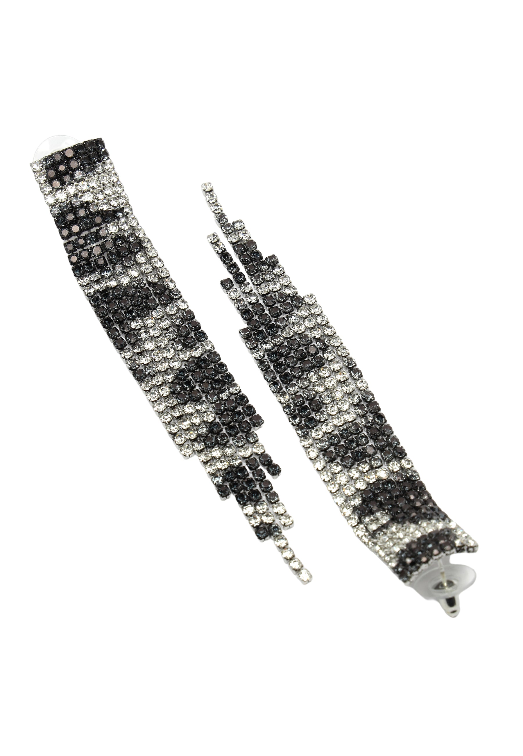 Black Diva Collection Long Fringe Chandelier Earrings, Image 3 of 5