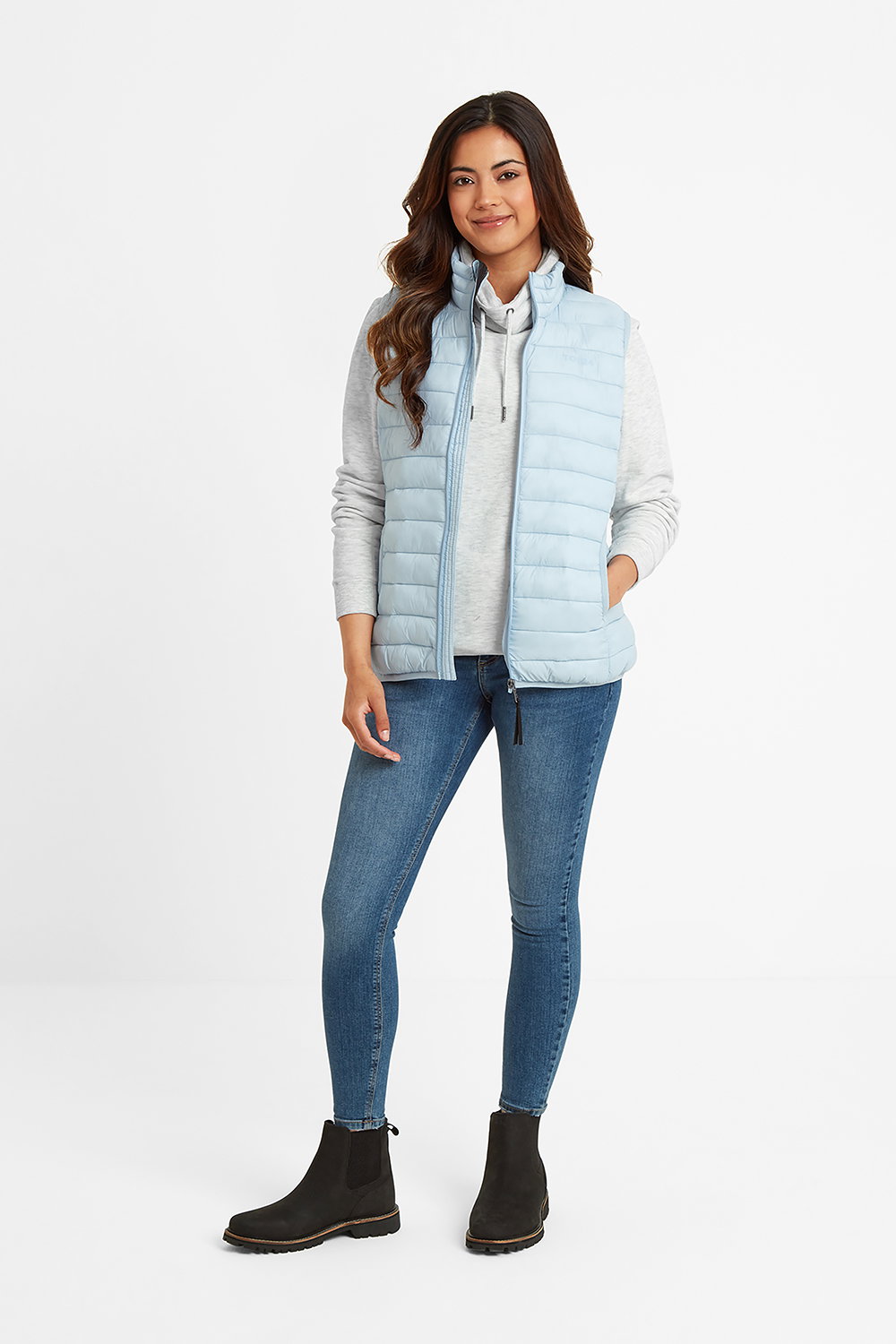 Light Blue Gibson Insulated Padded Gilet, Image 4 of 6