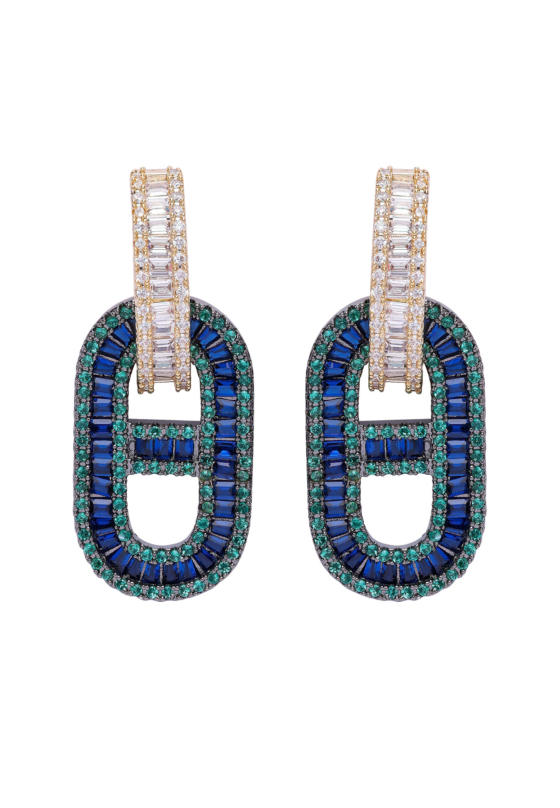 Blue Diva Cylinderical Drop Earrings
