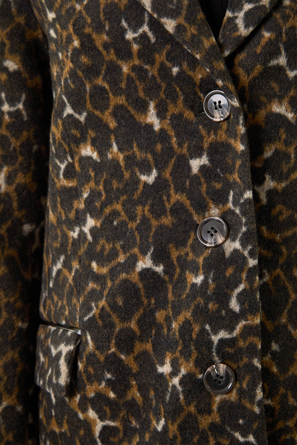Brown Animal Print Formal Pocket Coat, Image 7 of 7