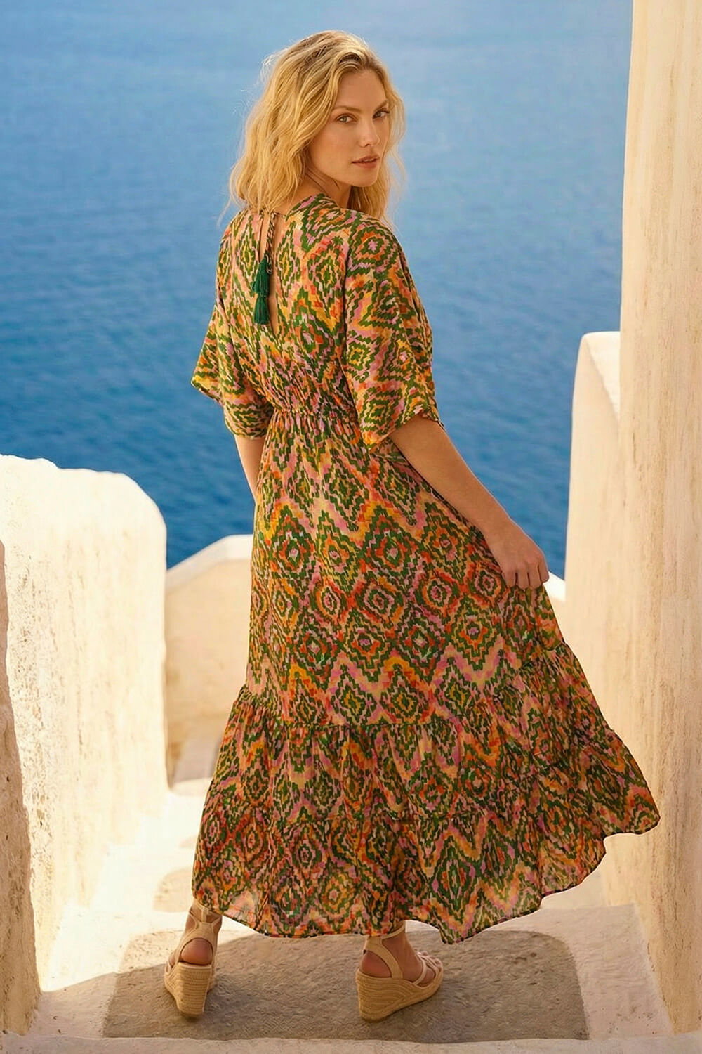 Amber Aztec Boho Maxi Dress, Image 4 of 4