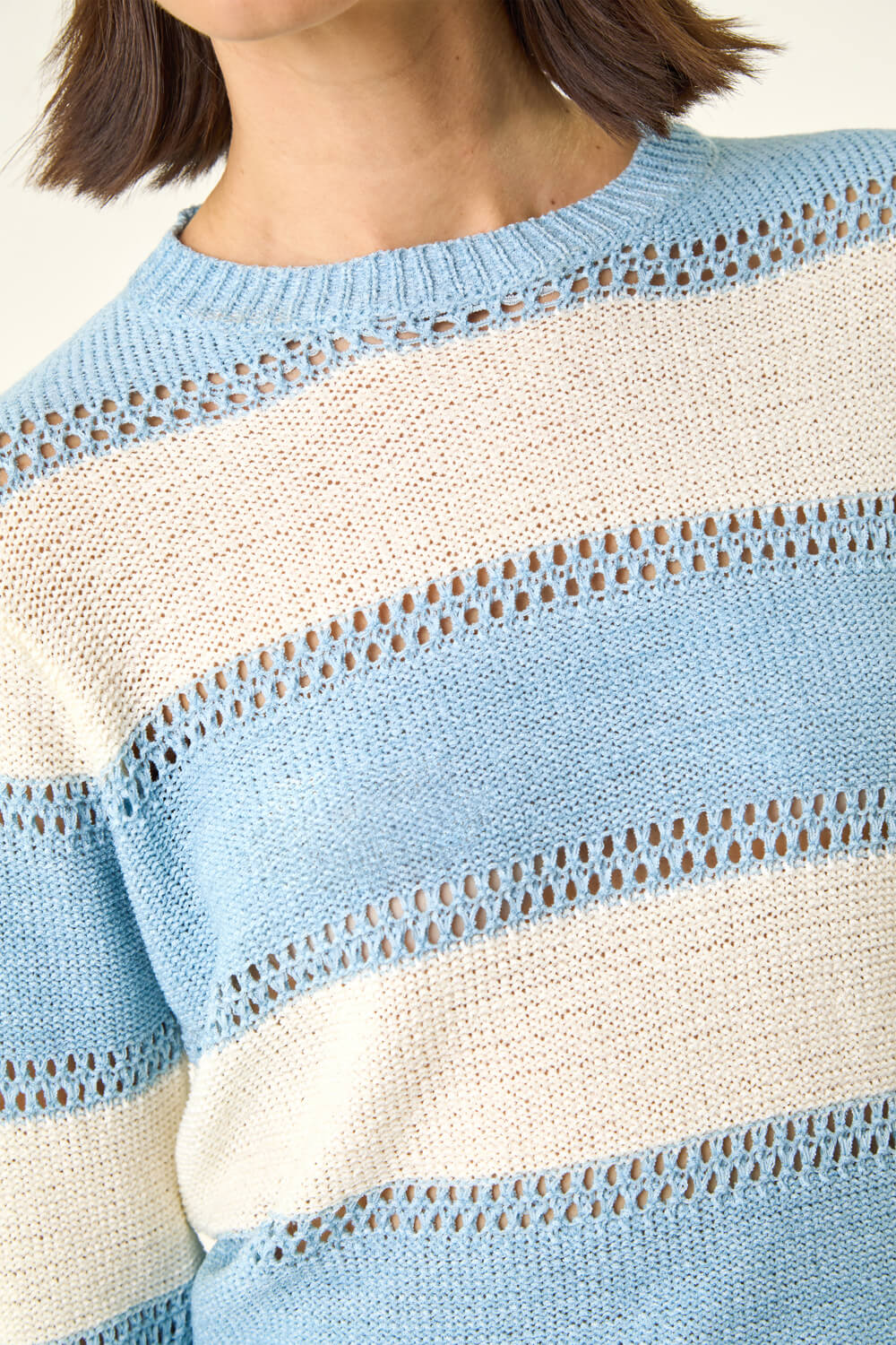 Light Blue Light Stripe Knit Jumper , Image 6 of 5