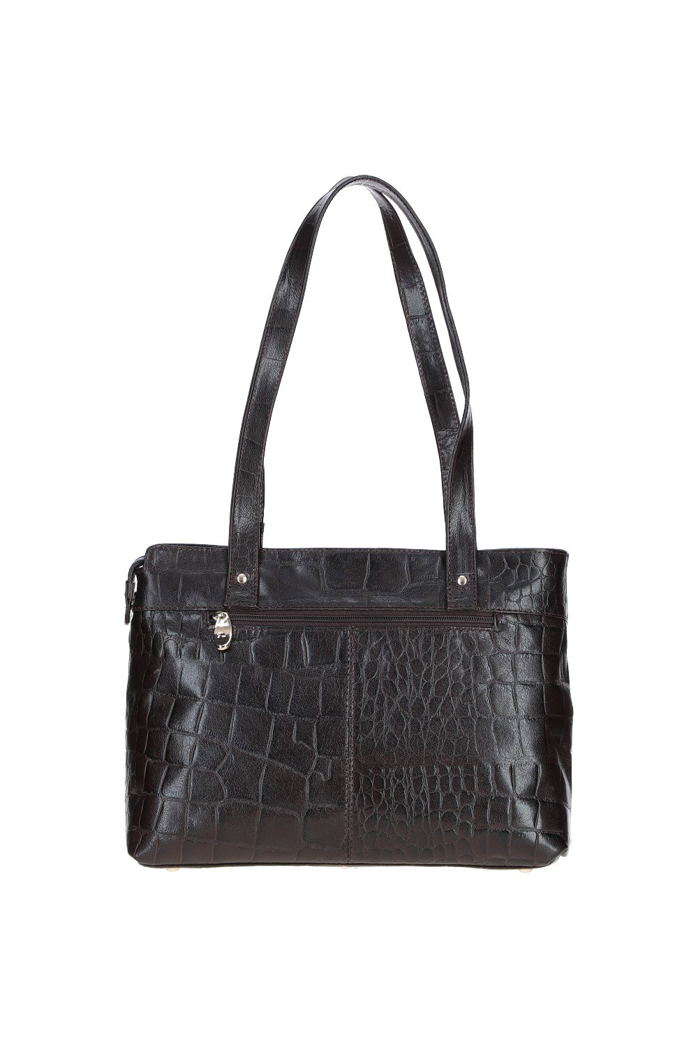 Brown Ashwood Leather Brown 'Velutto Eleganza' Zip Mid Section Real Leather Shoulder Bag, Image 3 of 4