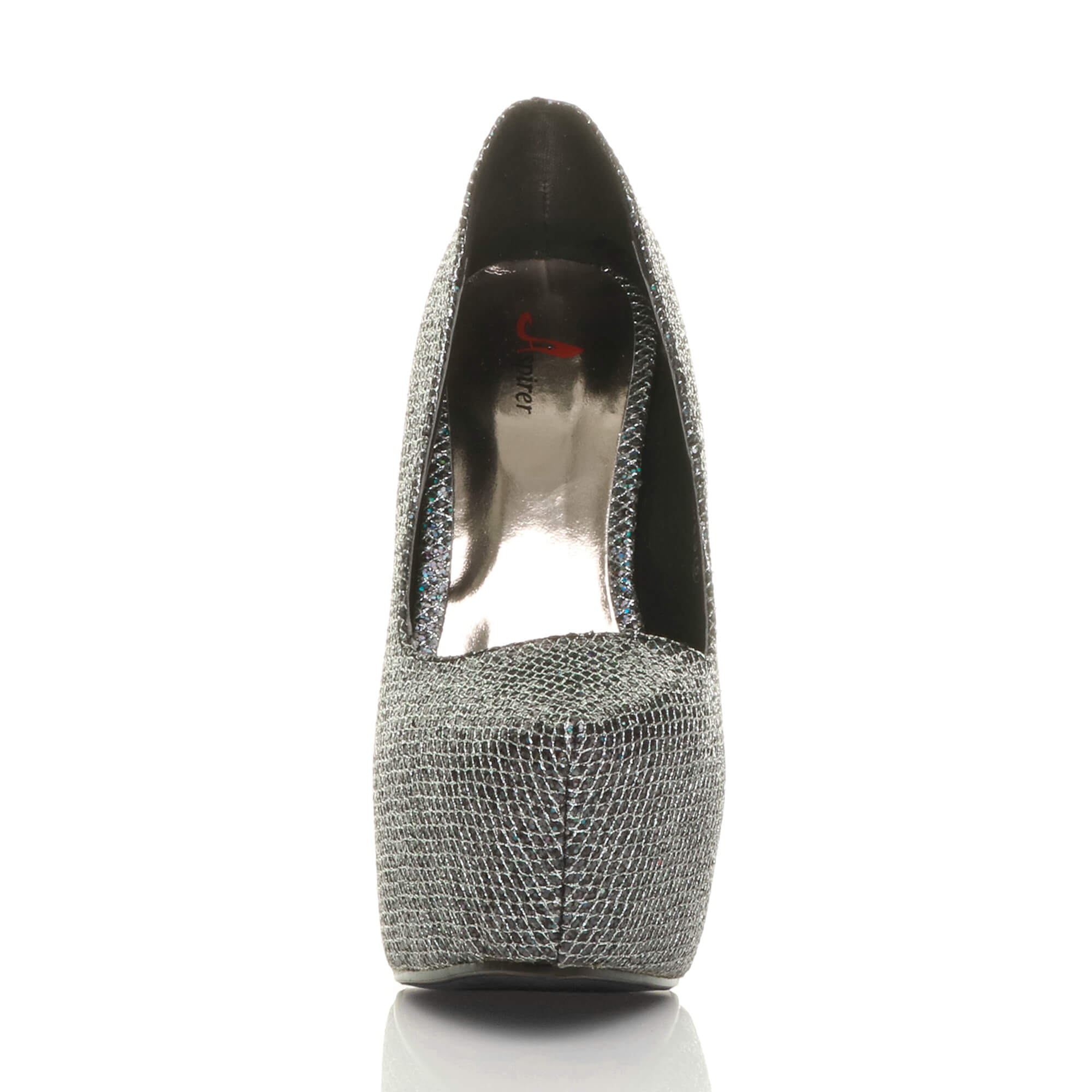 Black High Heel Platform Court Shoes, Image 6 of 6