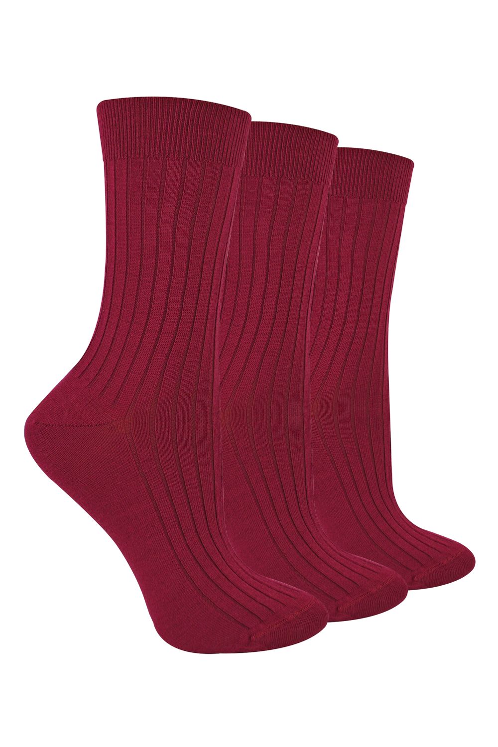 Red 3 Pairs Soft Merino Wool Socks, Image 1 of 5