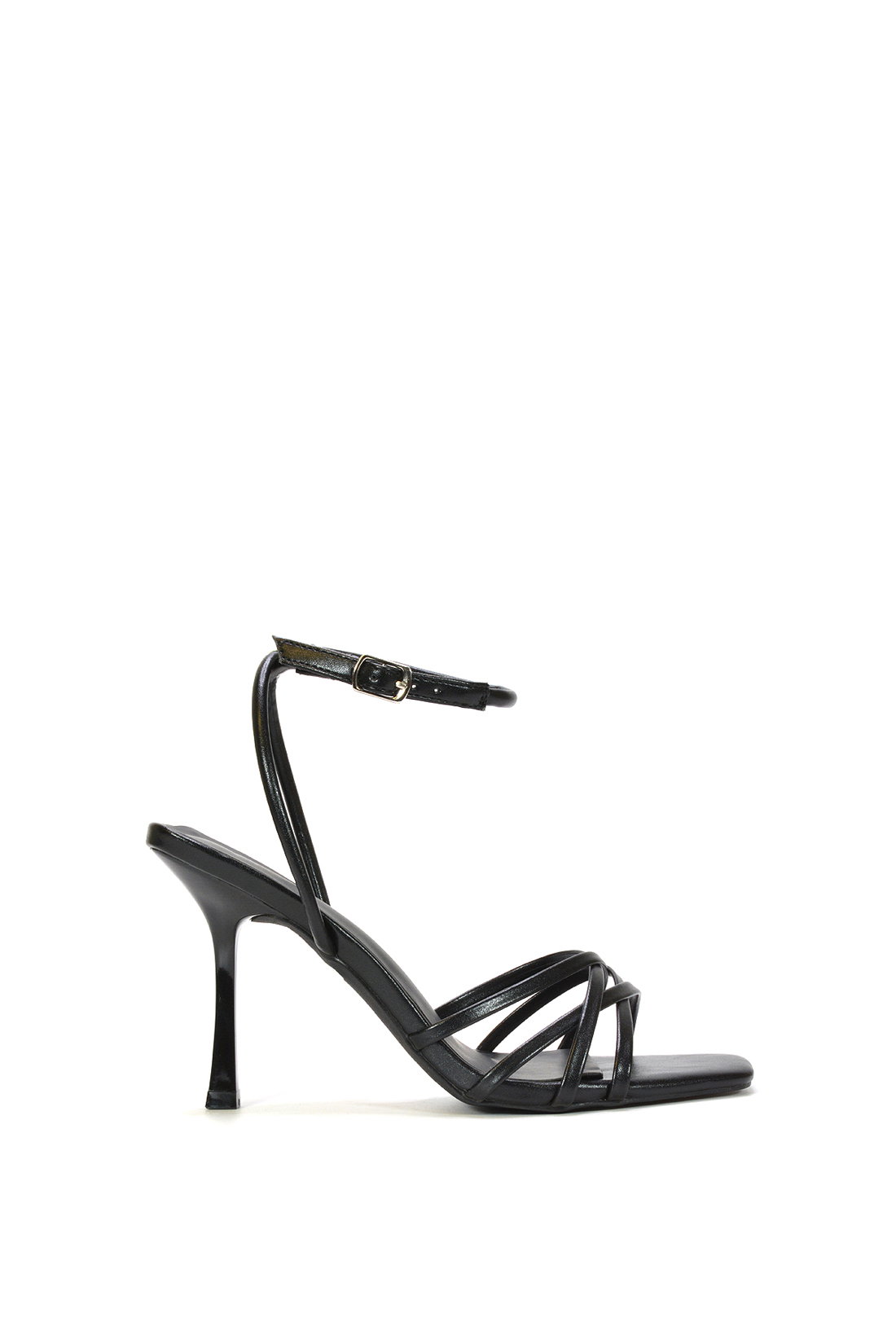 Black 'Ottoline' Strappy Stiletto Heeled Sandals With Ankle Strap, Image 1 of 6