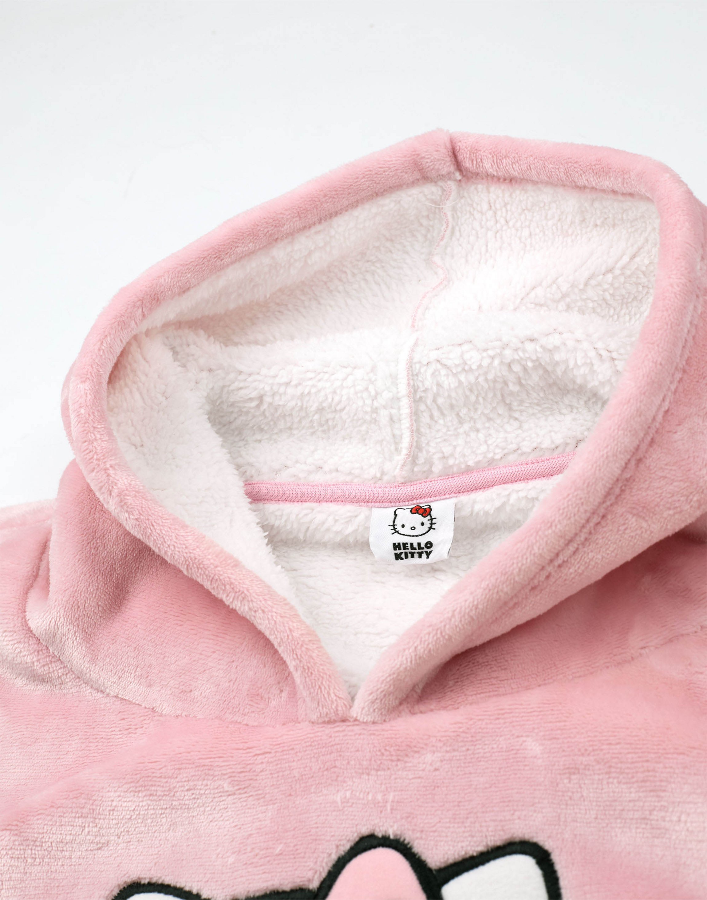 Pink Hello Kitty Character Face One Blanket Hoodie, Image 4 of 6