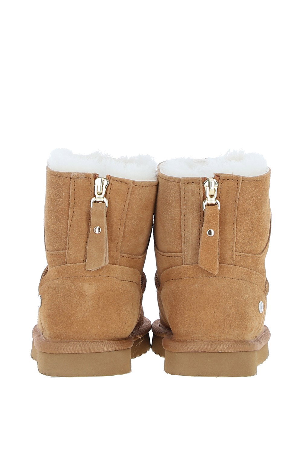 Tan 'Lottie' Suede Leather Boots with Sheepskin Lining, Image 4 of 4