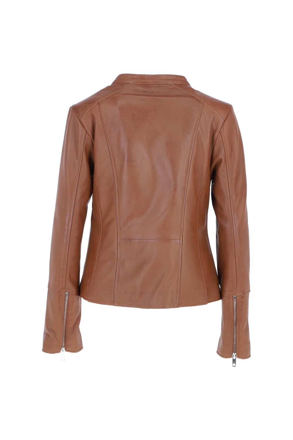 Tan Ashwood Leather Tan 'Vento' Real Leather Biker Jacket, Image 4 of 5