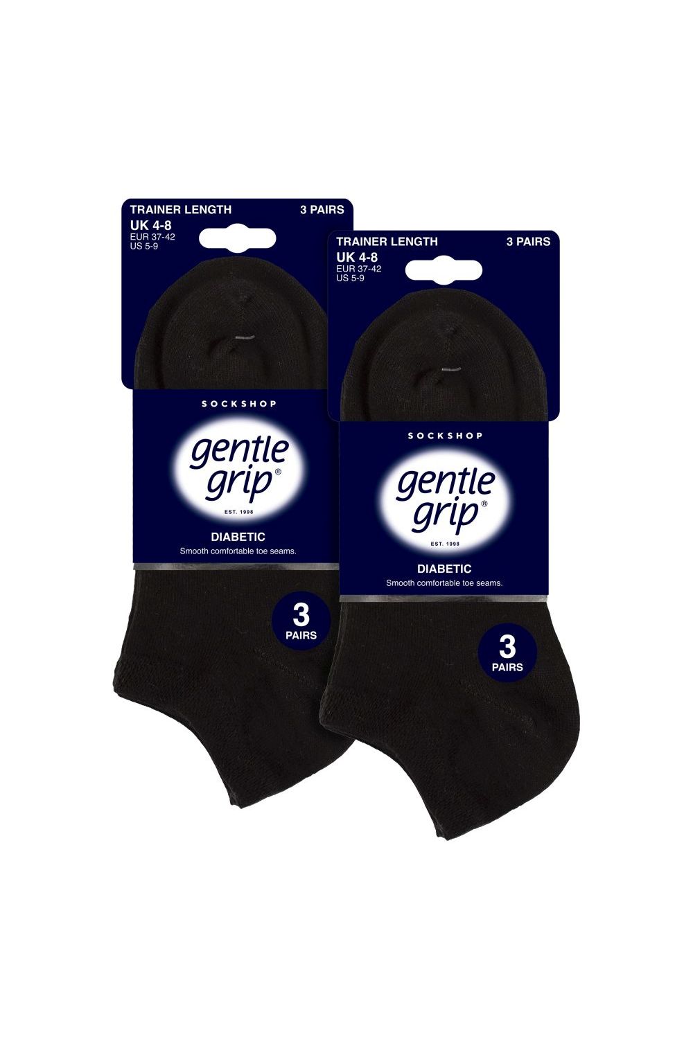 Black 6 Pack Trainer Cotton Rich Socks, Image 2 of 5