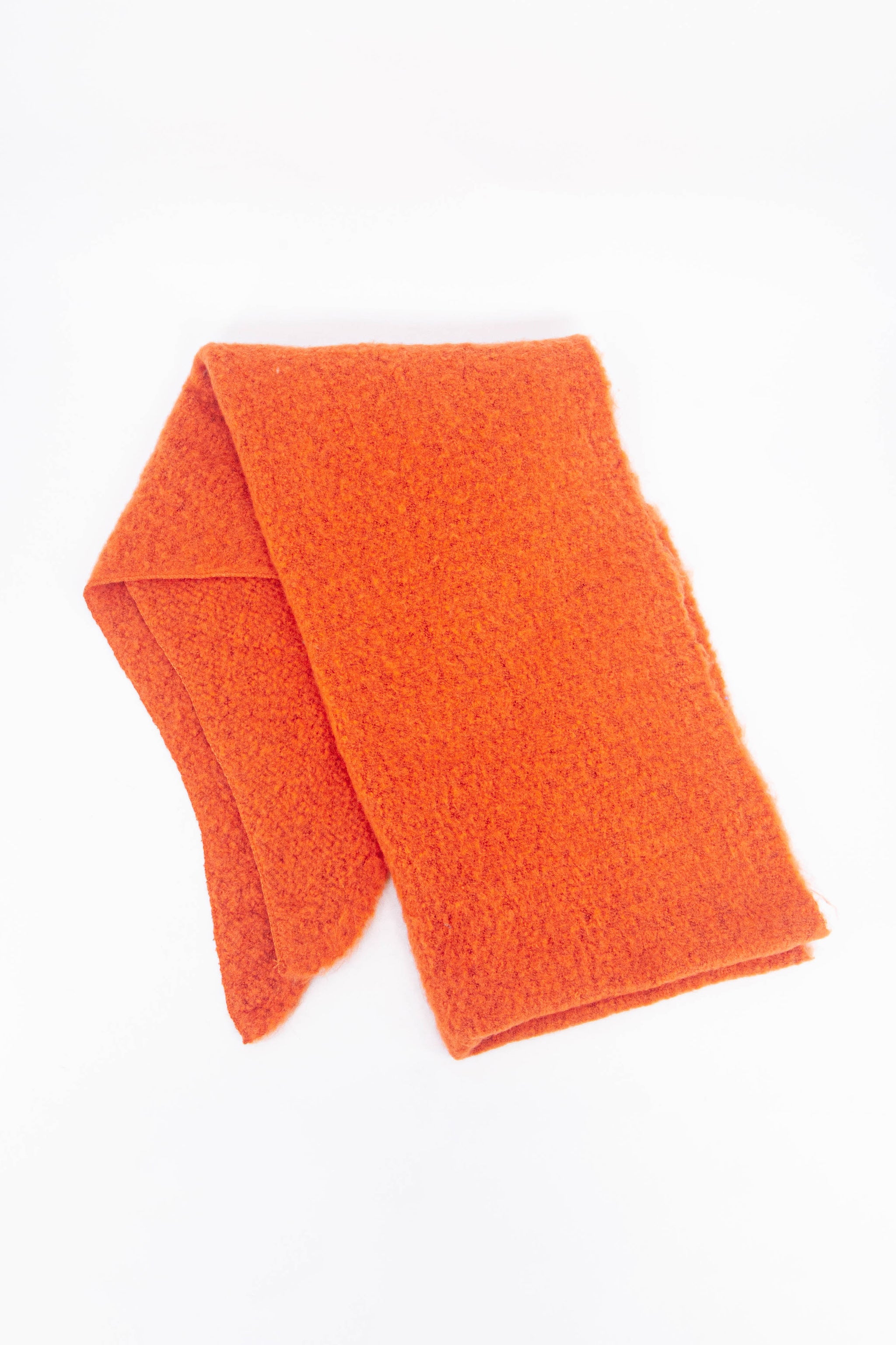 Orange Plain Heavyweight Asymmetric Winter Scarf, Image 2 of 4