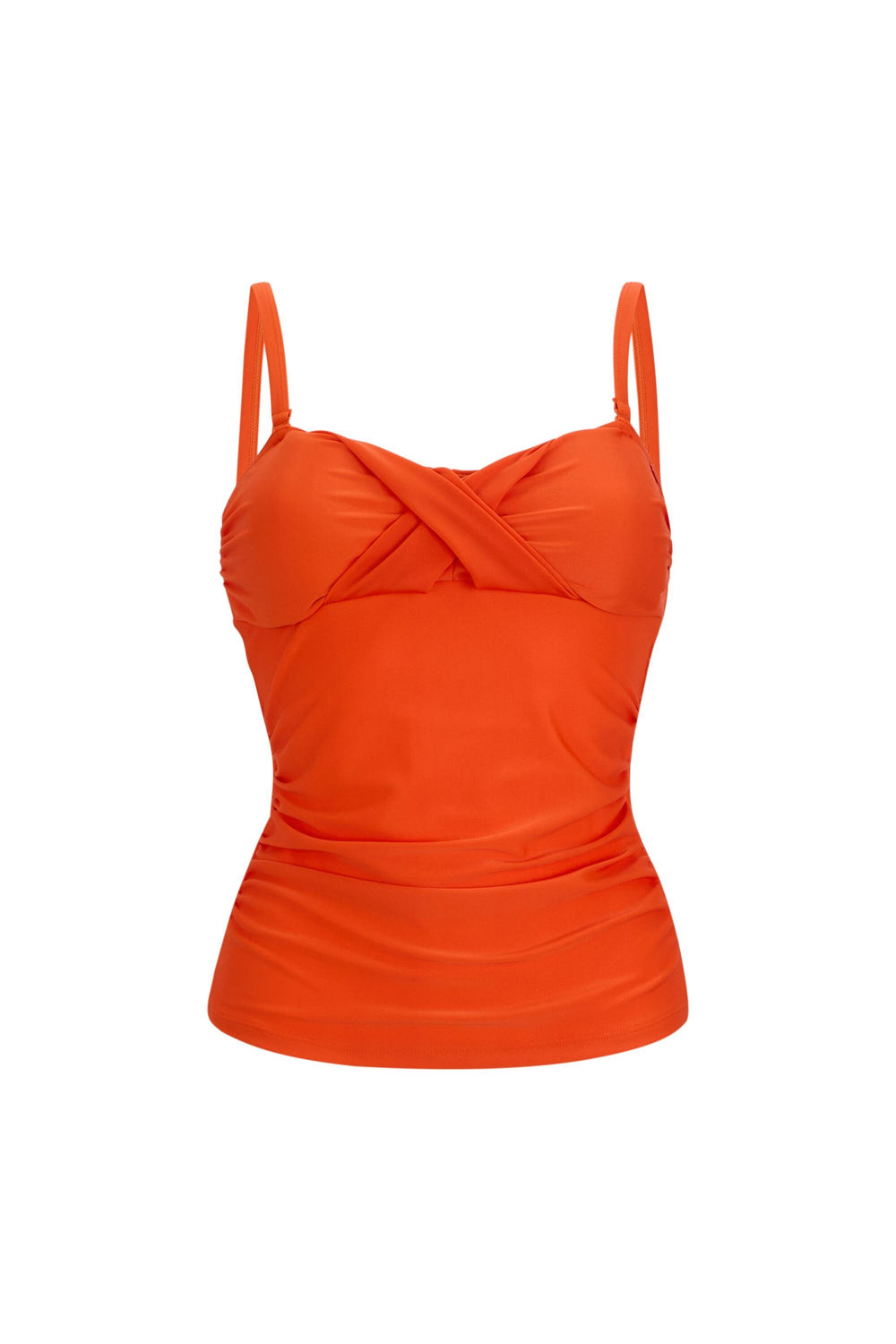 Orange Aceana III Plain Tankini Top, Image 2 of 6