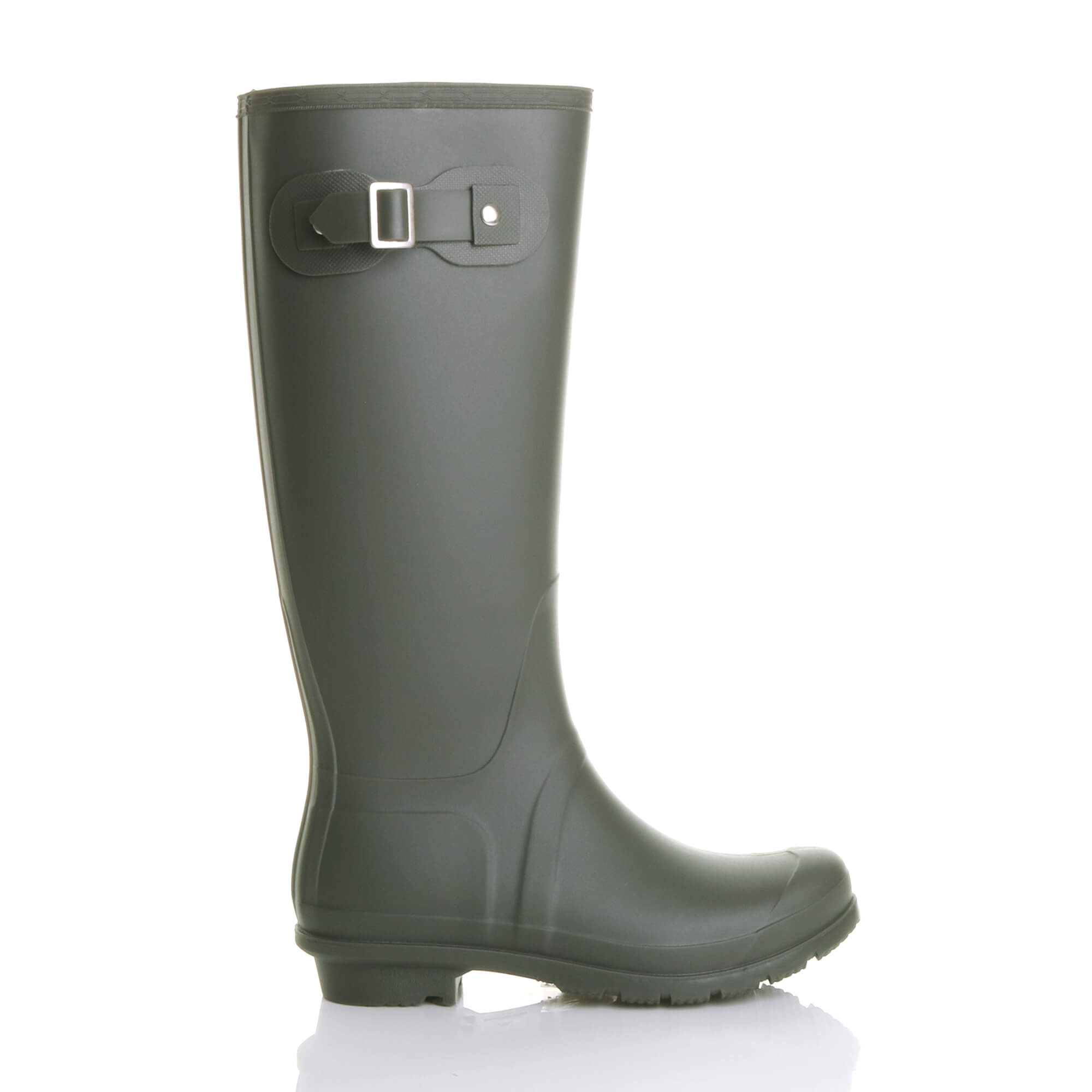 Khaki AJVANI Khaki Waterproof Wellington Boots Wellies, Image 2 of 6