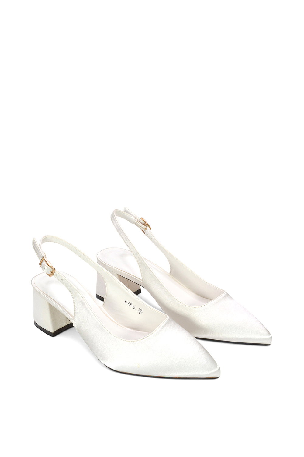 Ivory 'Virelai' Low Block Heel Bridal Heels With Slingback, Image 5 of 6