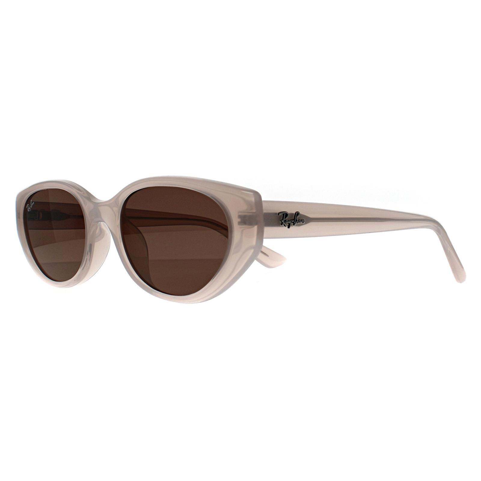 Beige Ray-Ban Beige Oval Polished Opal Beige Dark Brown RB4457D Bio Based, Image 2 of 3