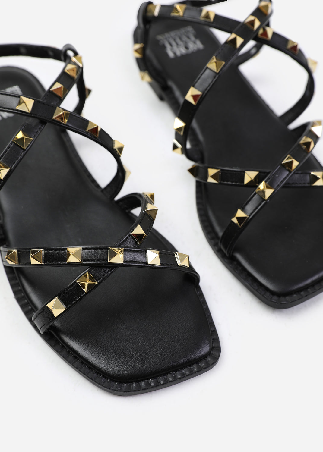 Black 'Montana' Gladiator Sandal With Stud Detail, Image 3 of 3
