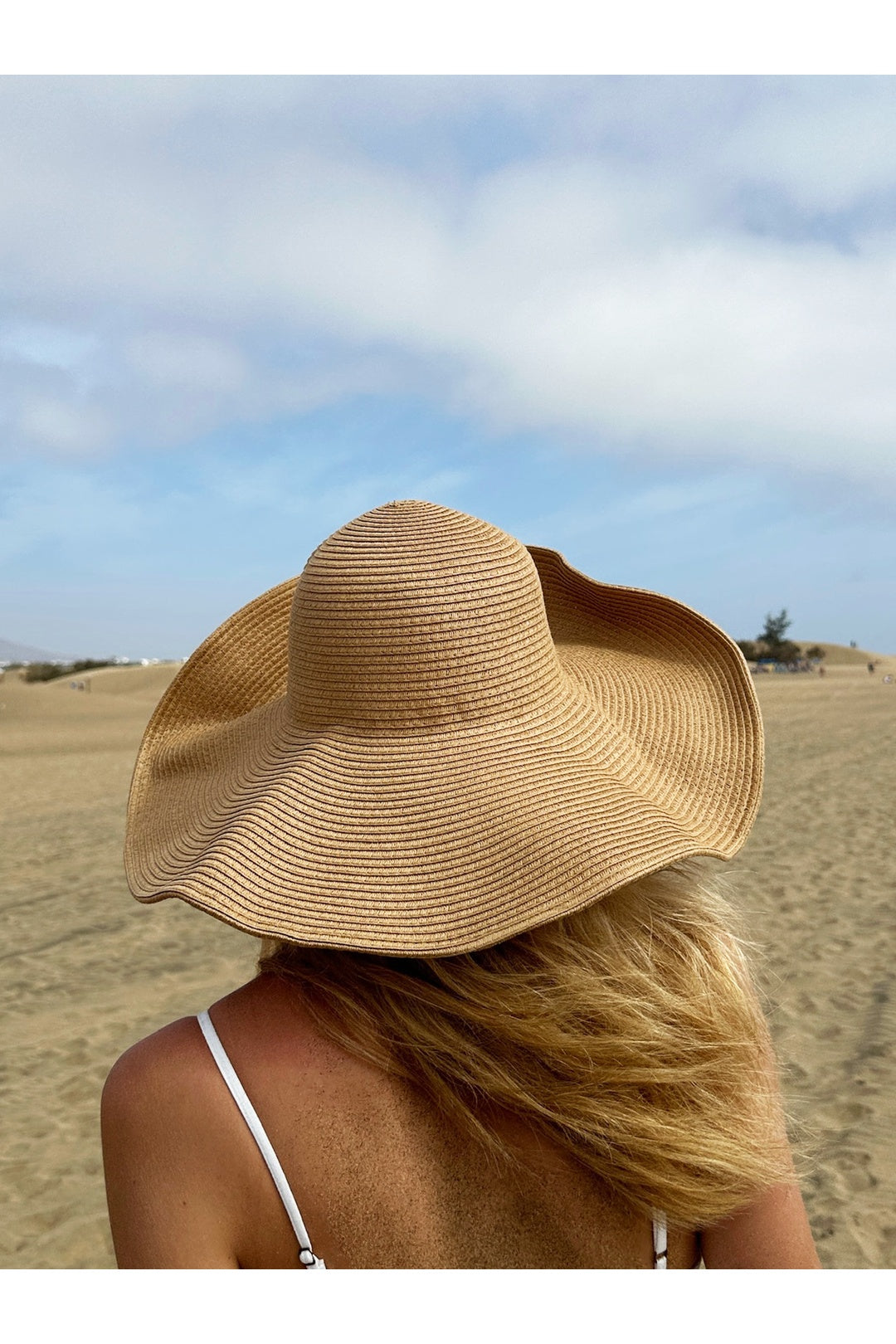 Tan SVNX Tan Oversized Straw Summer Hat, Image 1 of 3