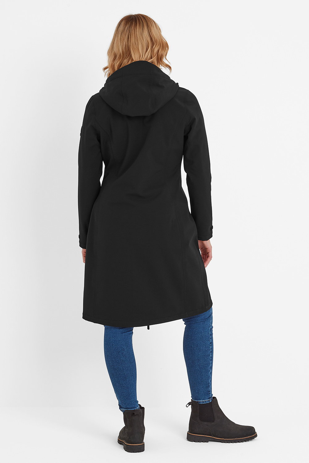 Black Enya Longline Waterproof Softshell Jacket, Image 3 of 6