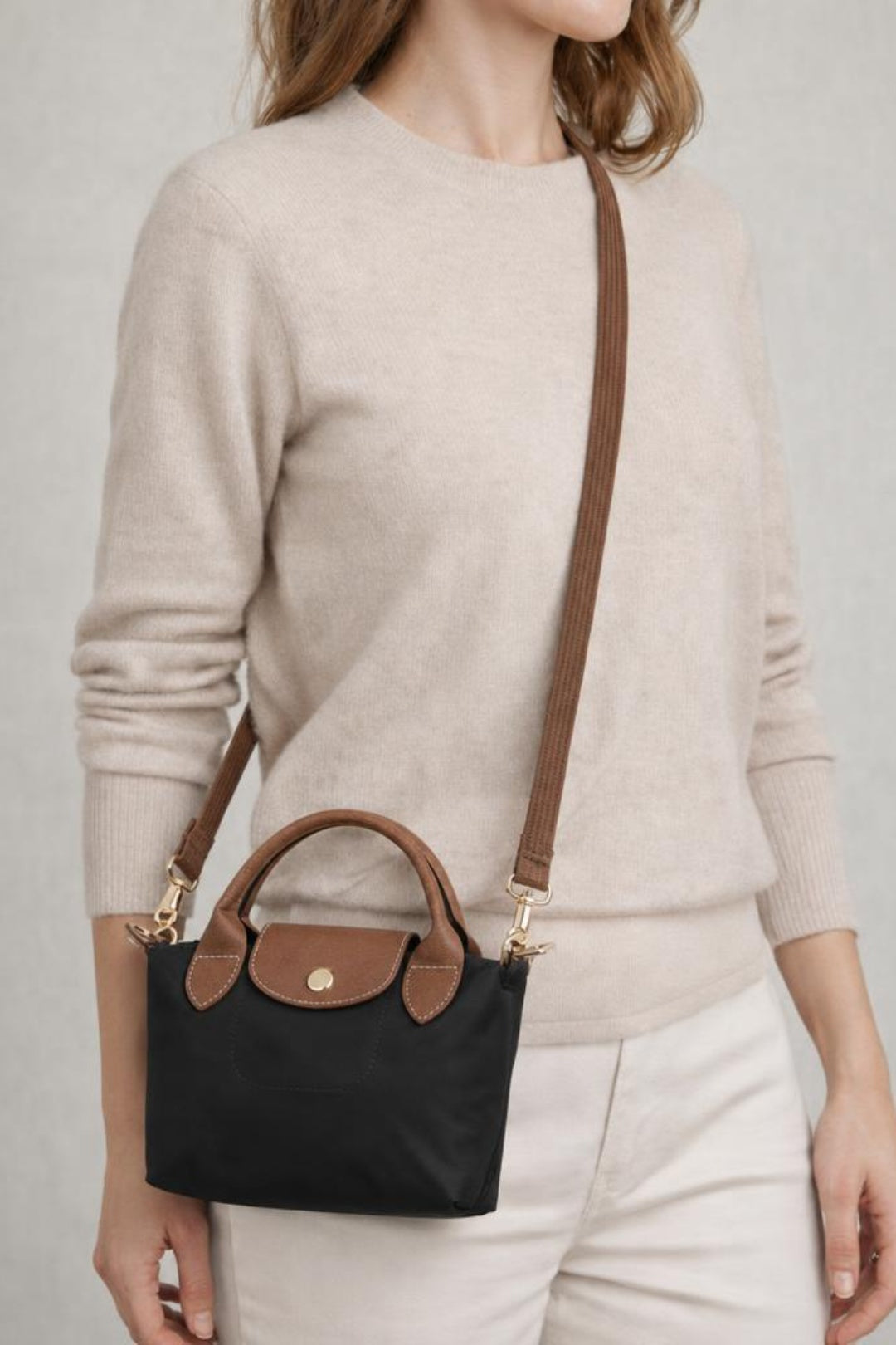 Black Mini Pouch Crossbody Bag, Image 3 of 3
