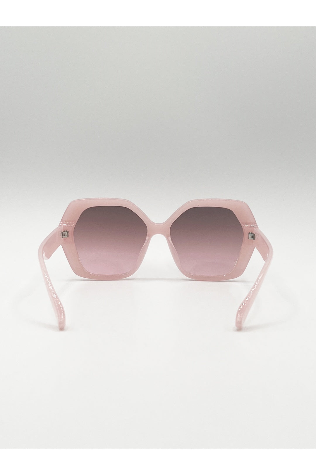 Pink Oversized Rounded Angular Sunglasses in Pink, Image 4 of 6