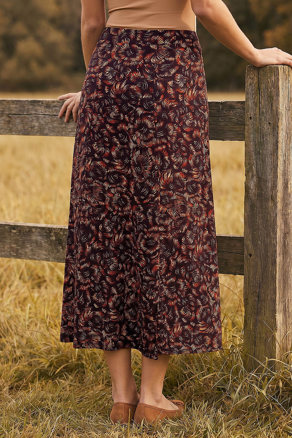 Speckle Print Panel A-Line Skirt, Image 4 of 4