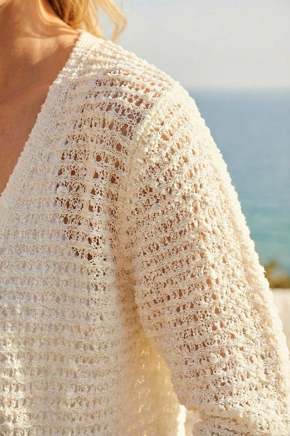 Ivory Petite Textured Knit Cardigan, Image 5 of 4