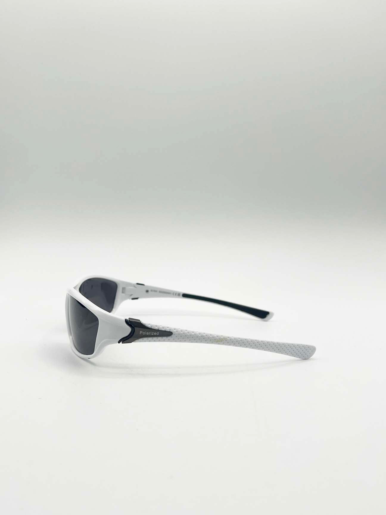 White Outdoor Racer Sunglasses with Hard Case, Image 3 of 4