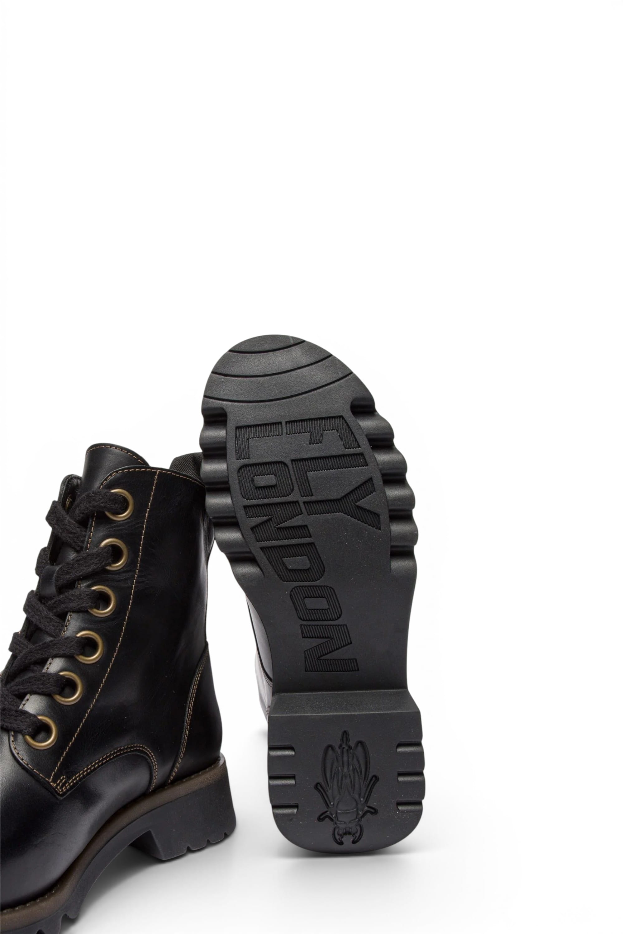 Black Womens Soft Lace-Up Ankle Boots -RAGI539, Image 5 of 5