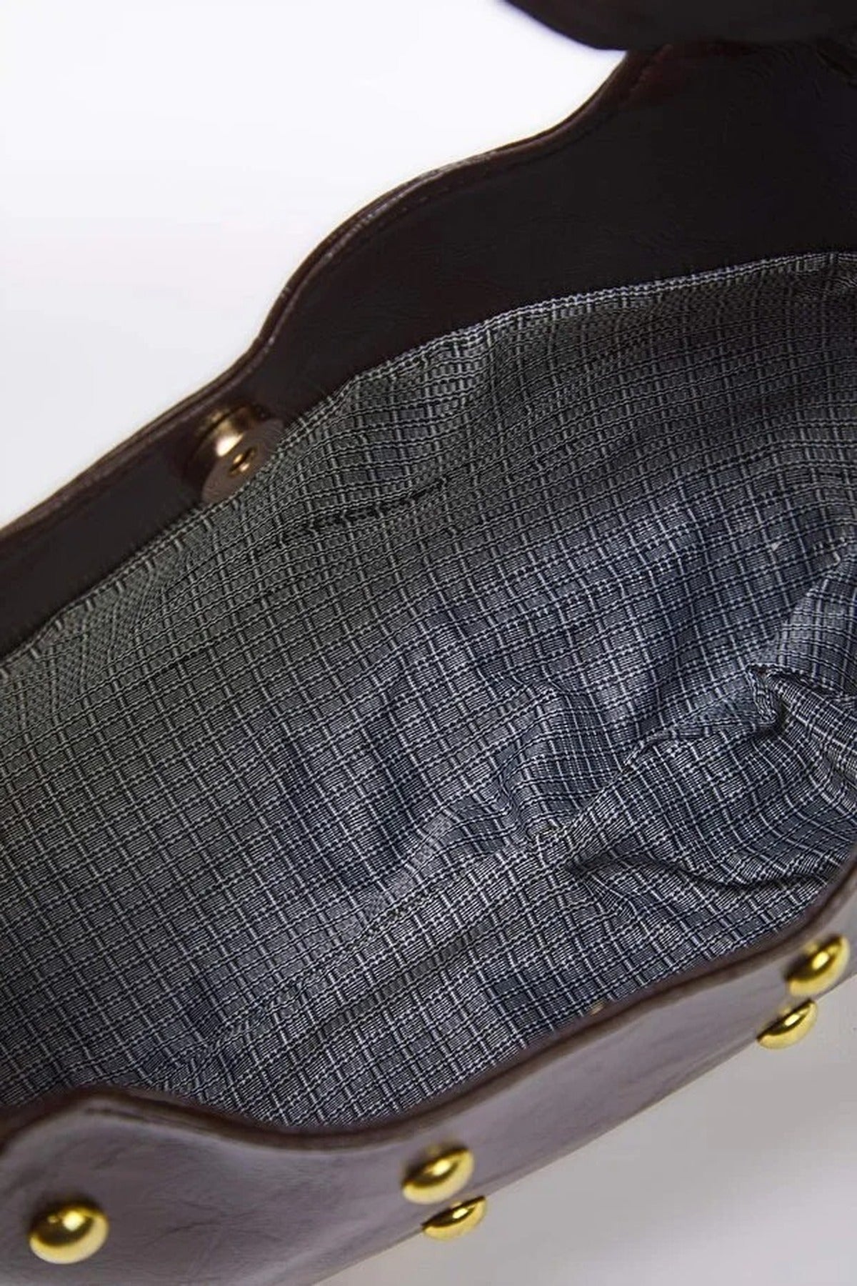 Dark Brown Studded Suede Hobo Shoulder Bag, Image 3 of 4