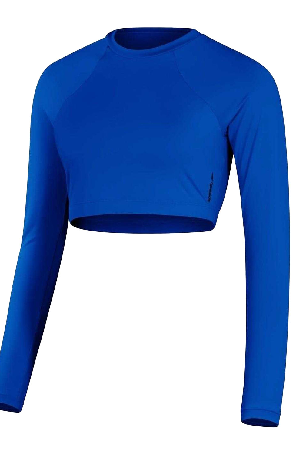 Blue Jersey Raglan Athletic Crop Top, Image 1 of 3