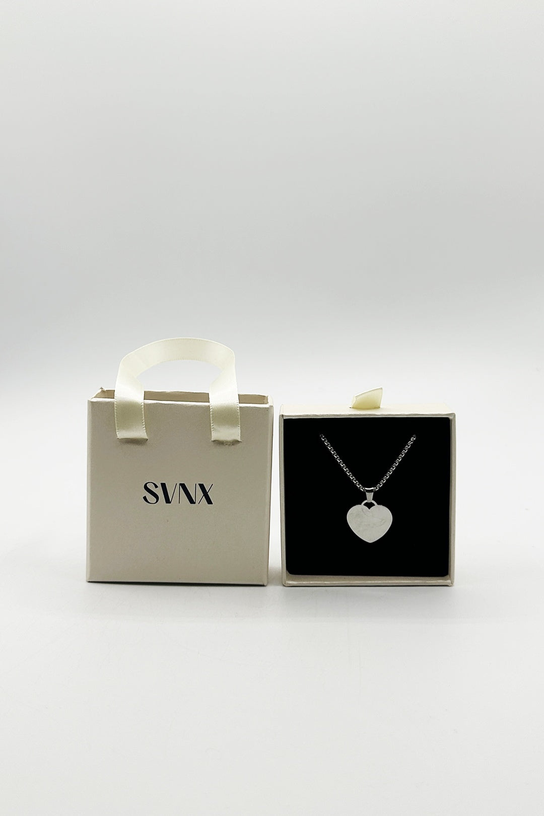 Silver Heart Shape Pendant Necklace - Gift Boxed, Image 3 of 5