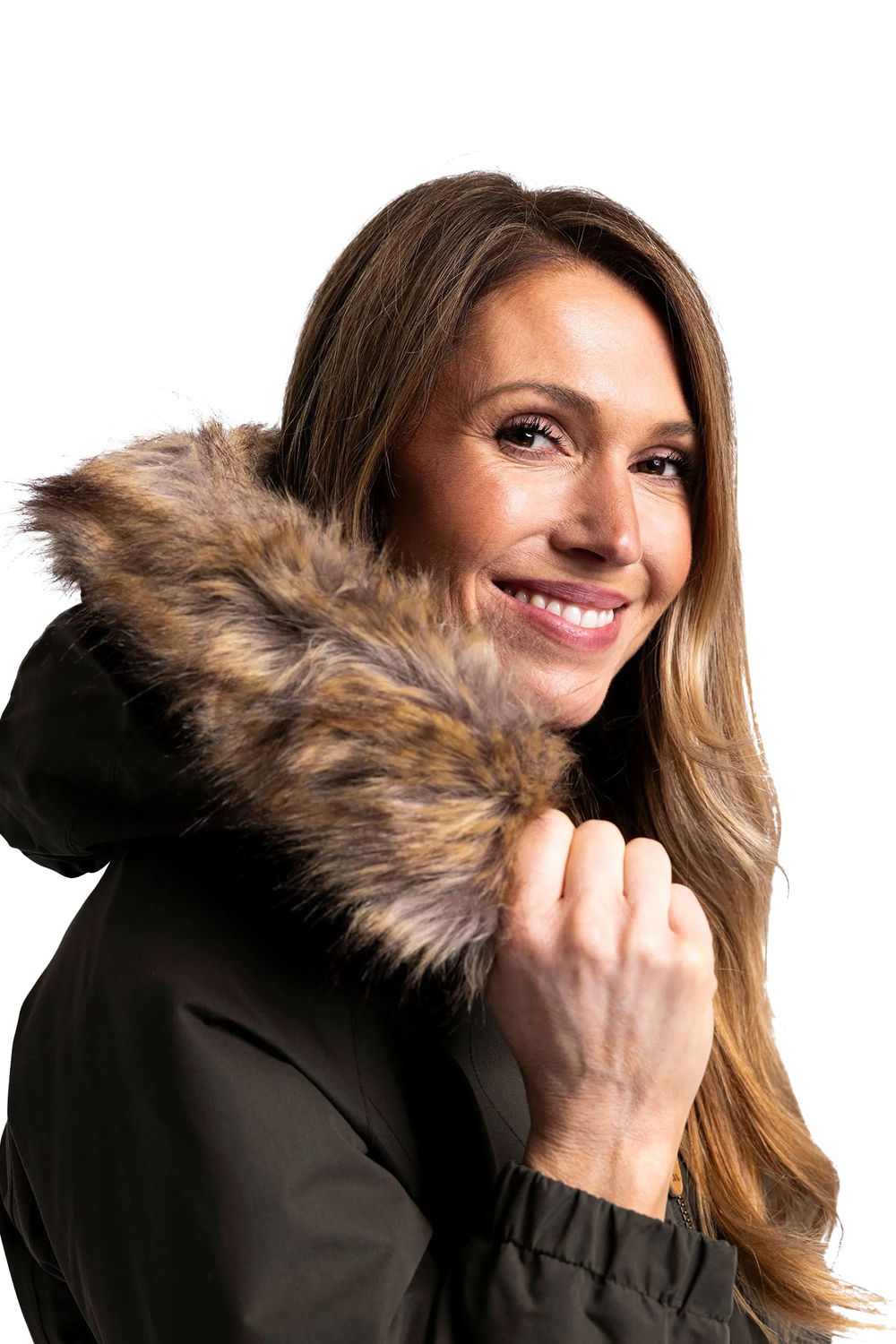 Dark Green Celebrity Insulated Longline Parka Jacket, Image 3 of 5