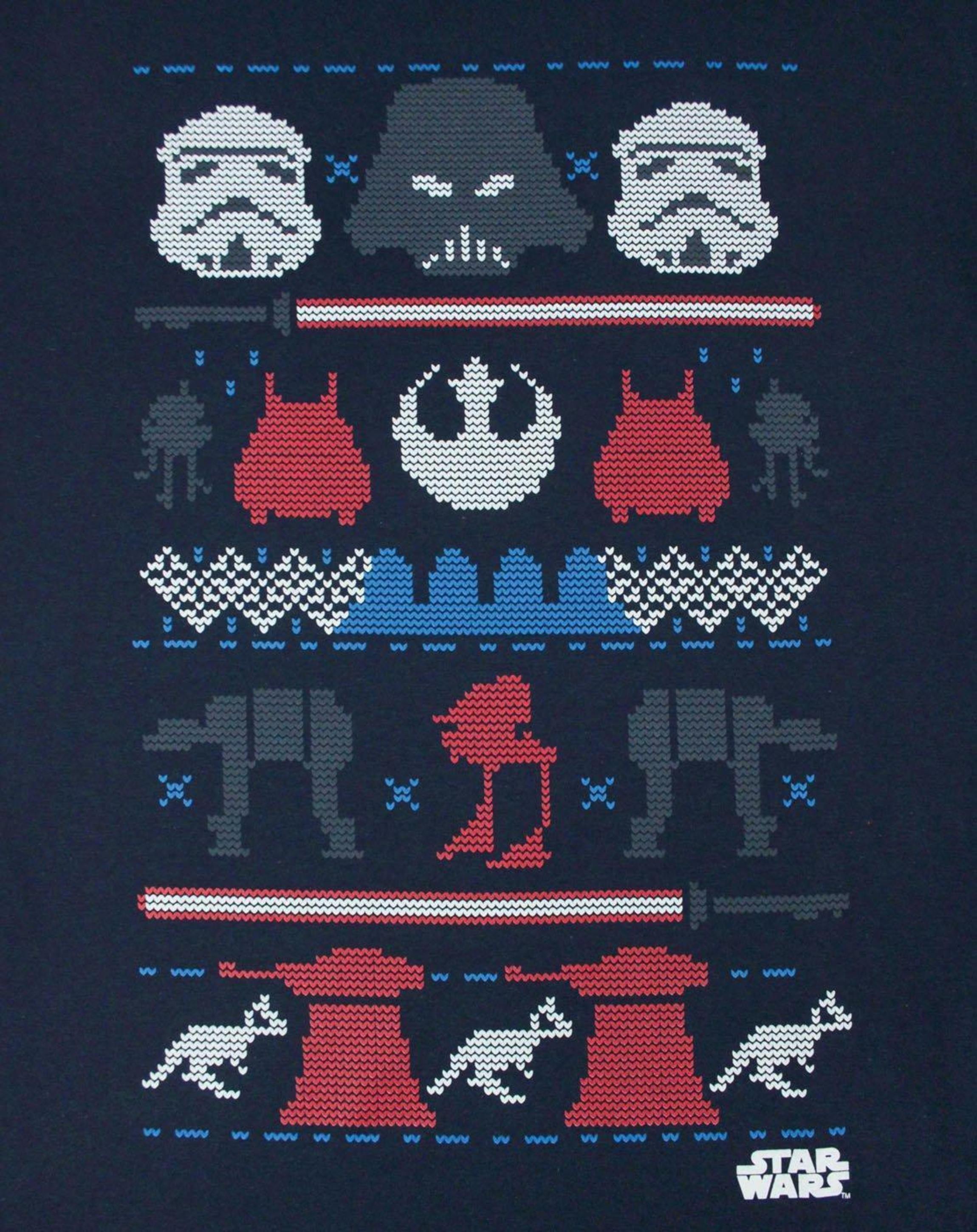 Blue Star Wars Dark Side Fair Isle T-Shirt, Image 2 of 4