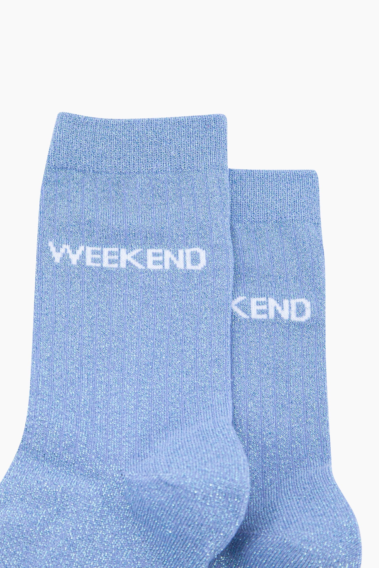 Light Blue Weekend Combed Cotton Glitter Socks, Image 2 of 4