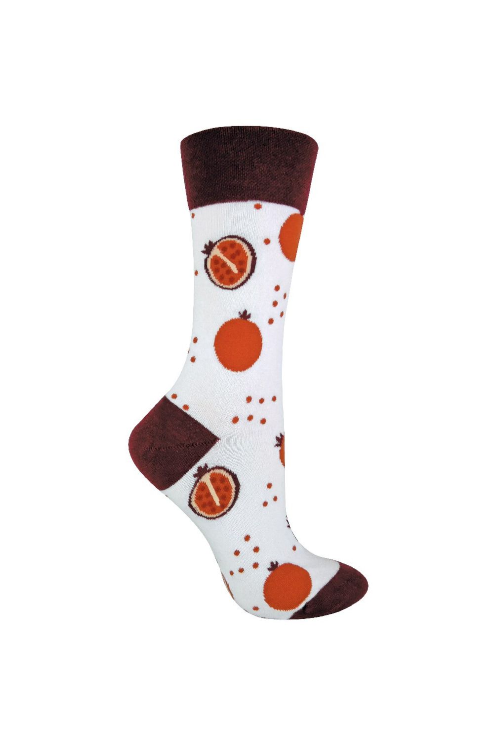 Burgundy 1 Pack Ladies Cotton Novelty Design Fruit Socks, Image 1 of 5