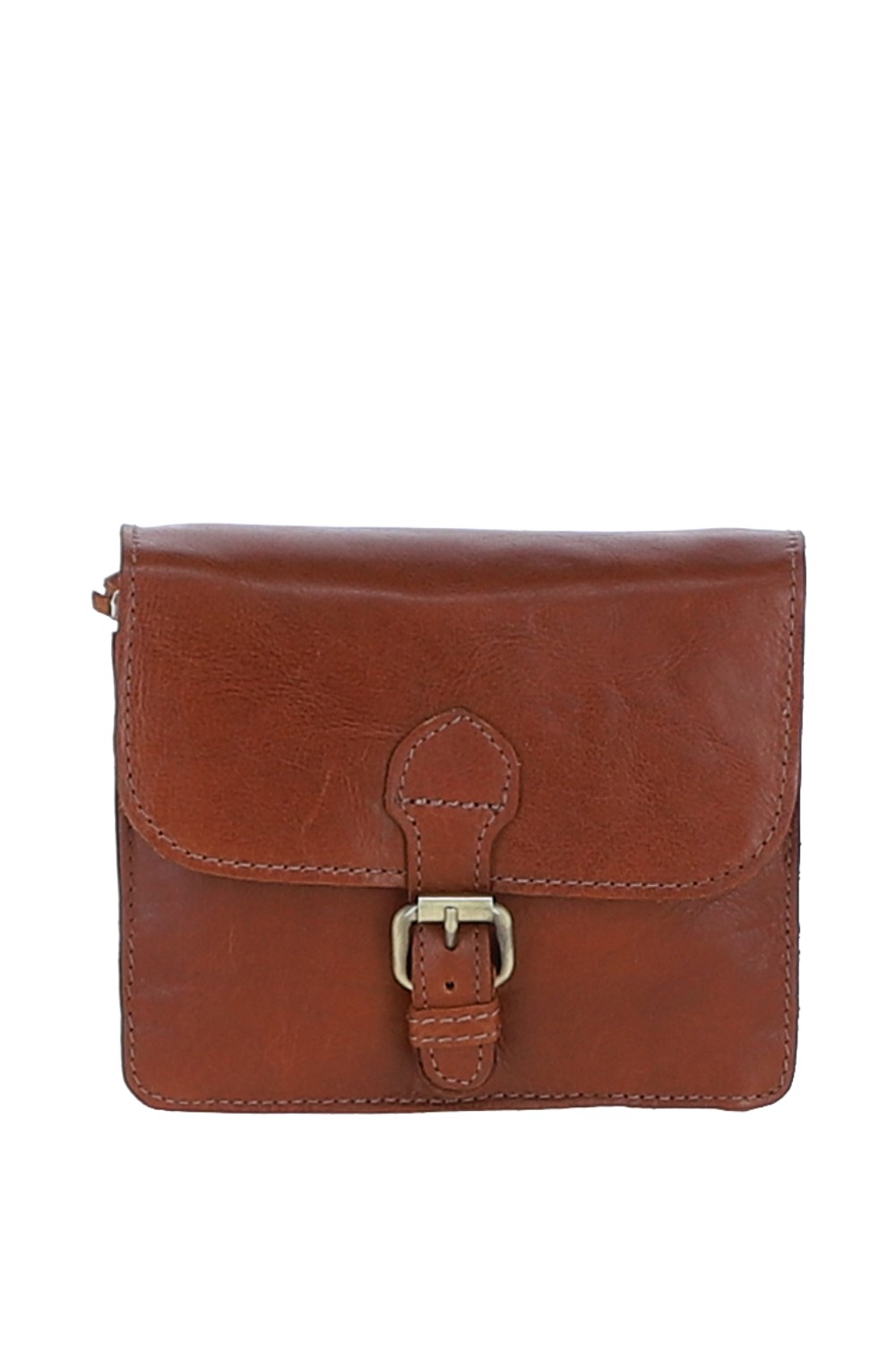 Tan Ashwood Leather Tan Vintage Mini Leather Cross Body Shoulder Bag With Chain Strap, Image 1 of 4
