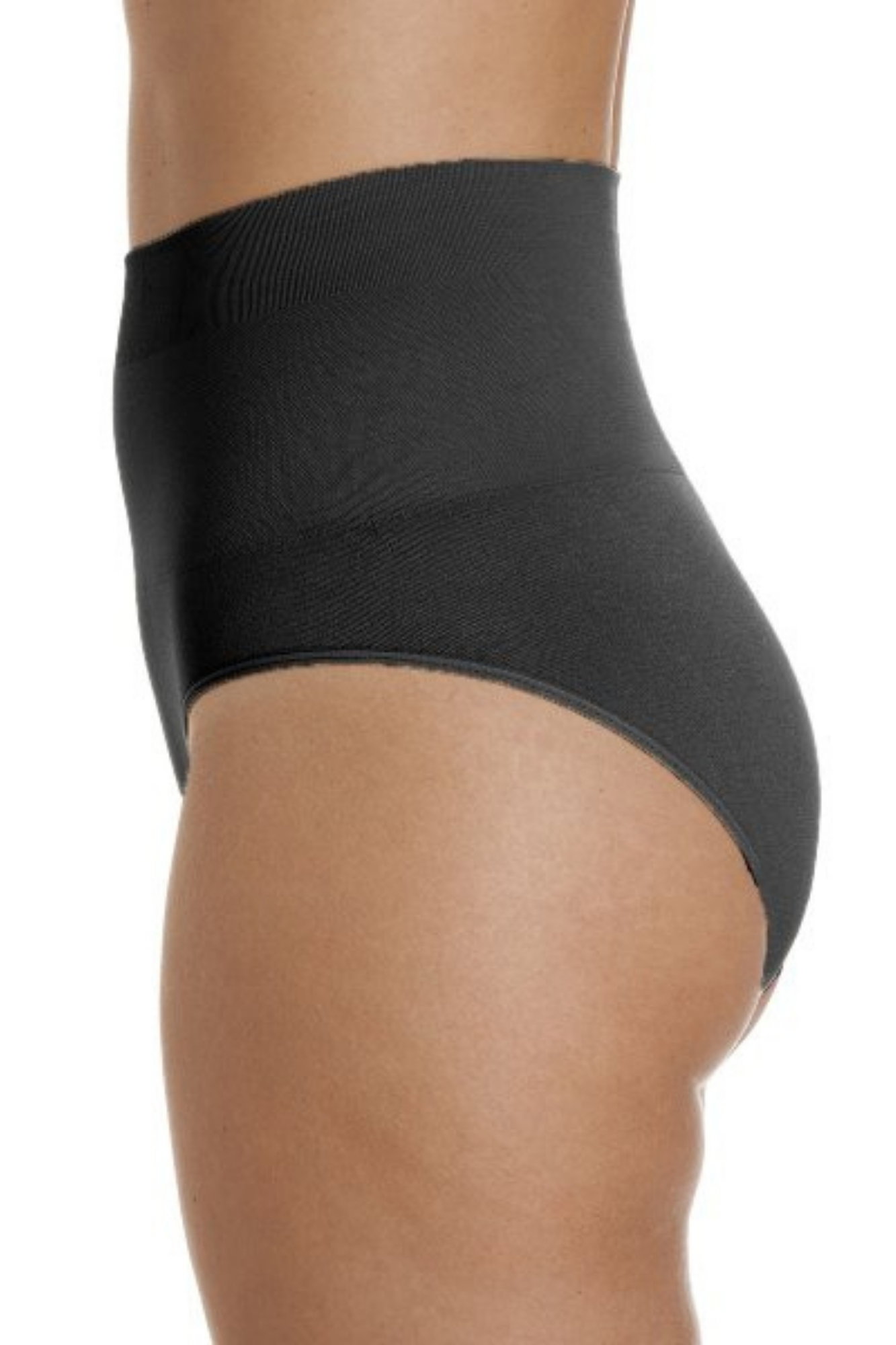 Black Seamfree Shapewear Comfort Control Brief, Image 3 of 5