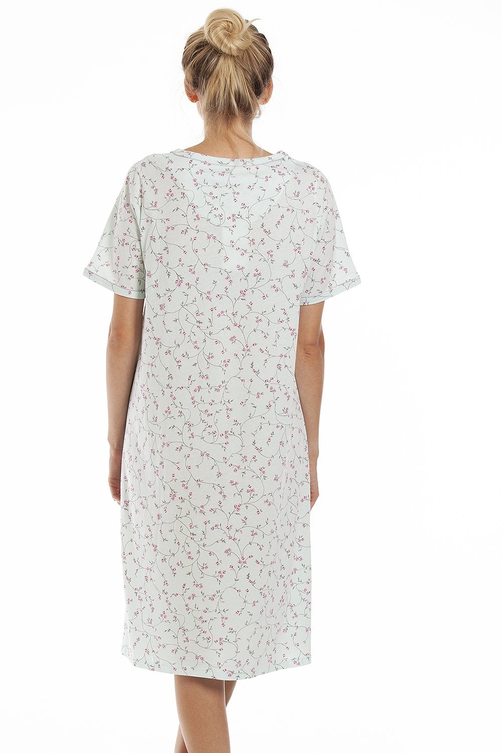 Aqua Camille Lingerie Aqua Floral Print Nightdress, Image 4 of 5