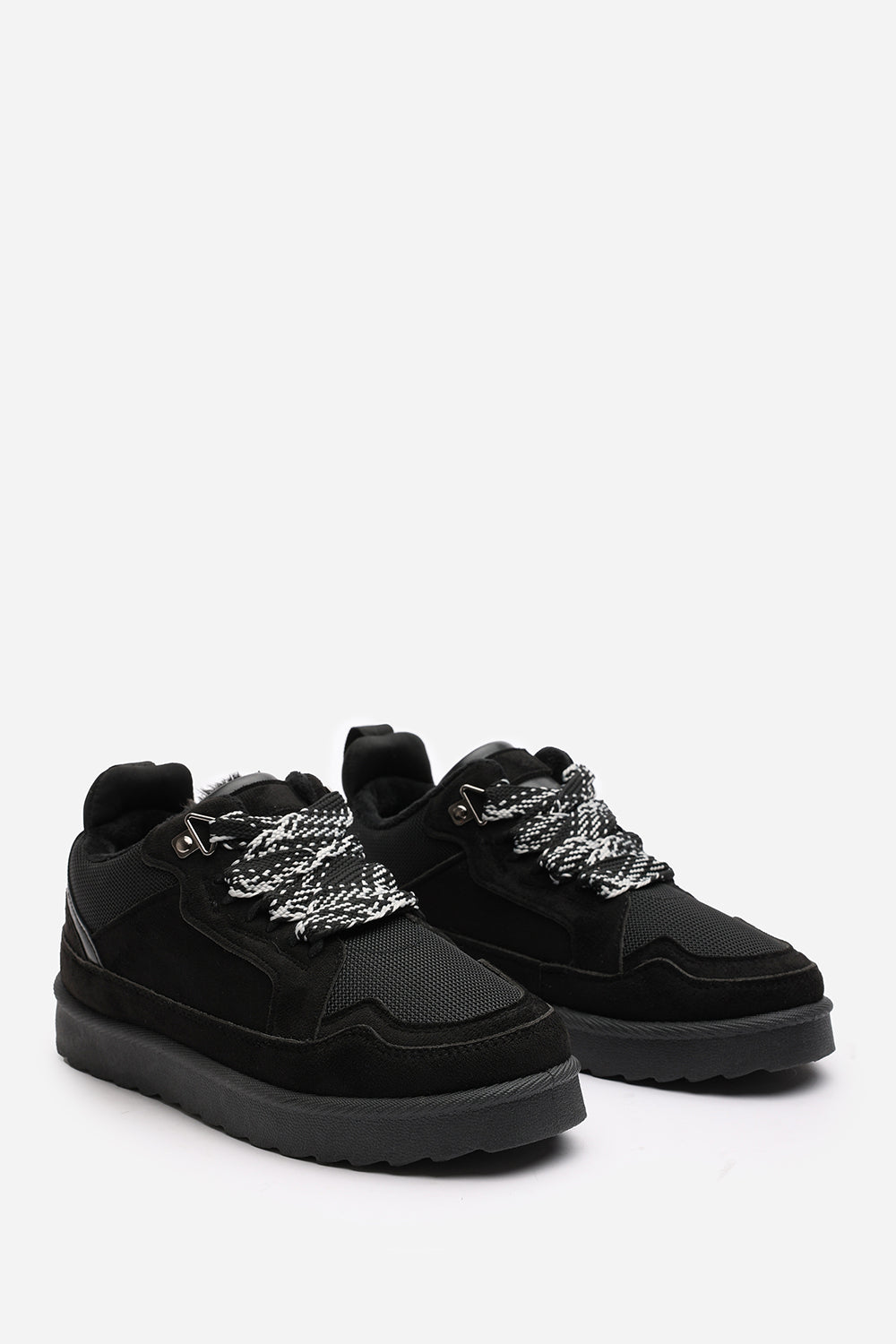 Black 'Darcy' Lace-Up Trainers with Chunky Sole, Image 4 of 7