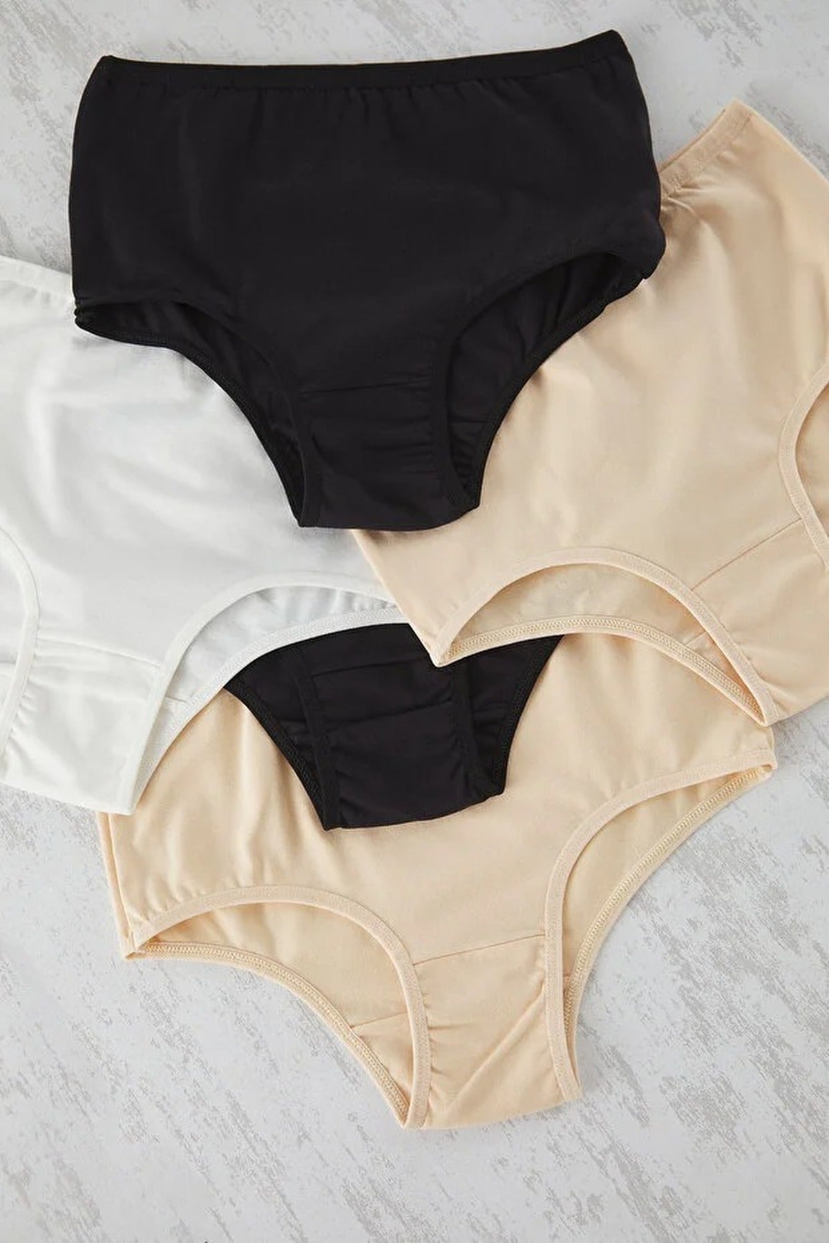 Multi 5 Pack Plain High Waist Seamfree Briefs Set, Image 2 of 3