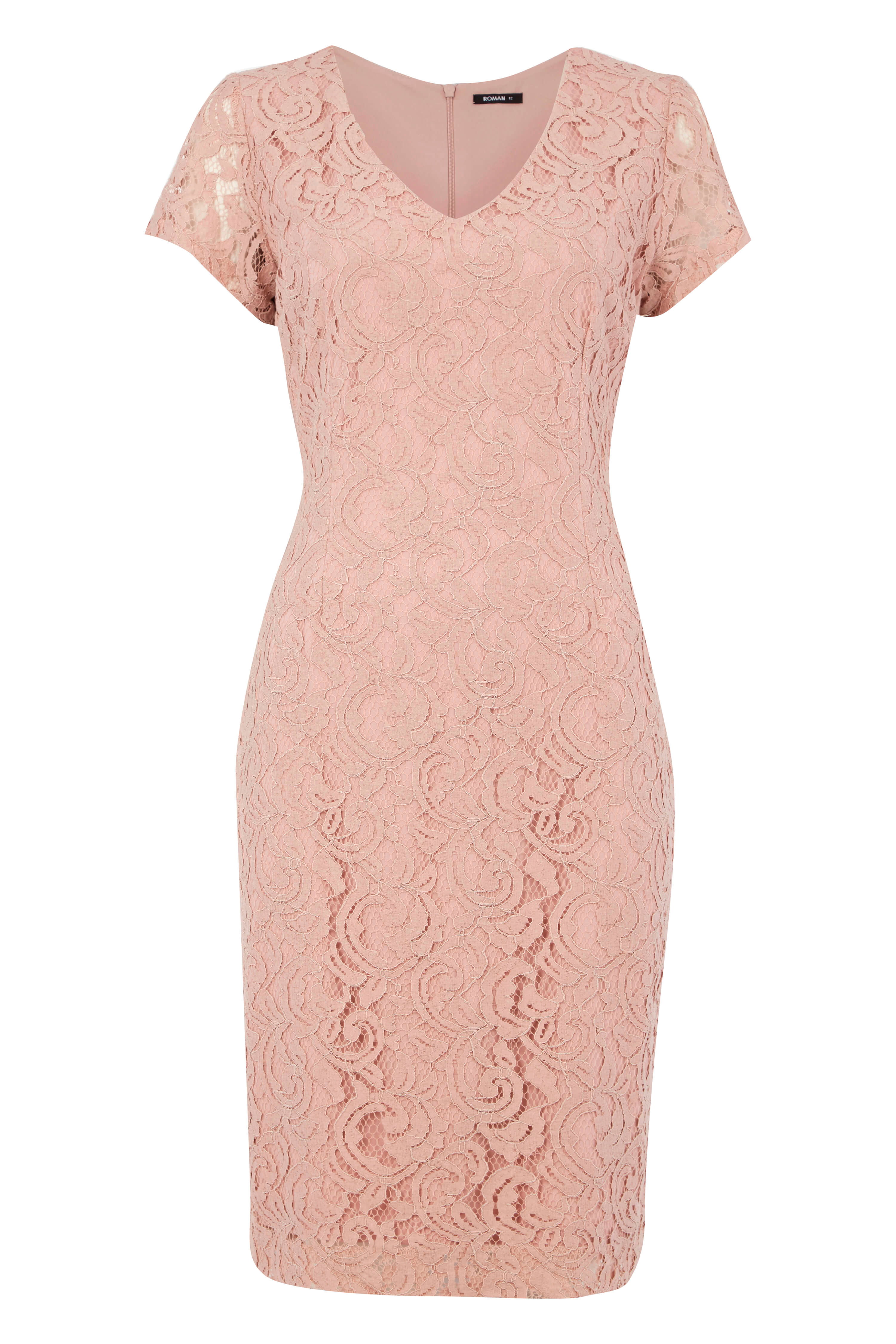 Rose V-Neck Lace Dress, Image 4 of 3