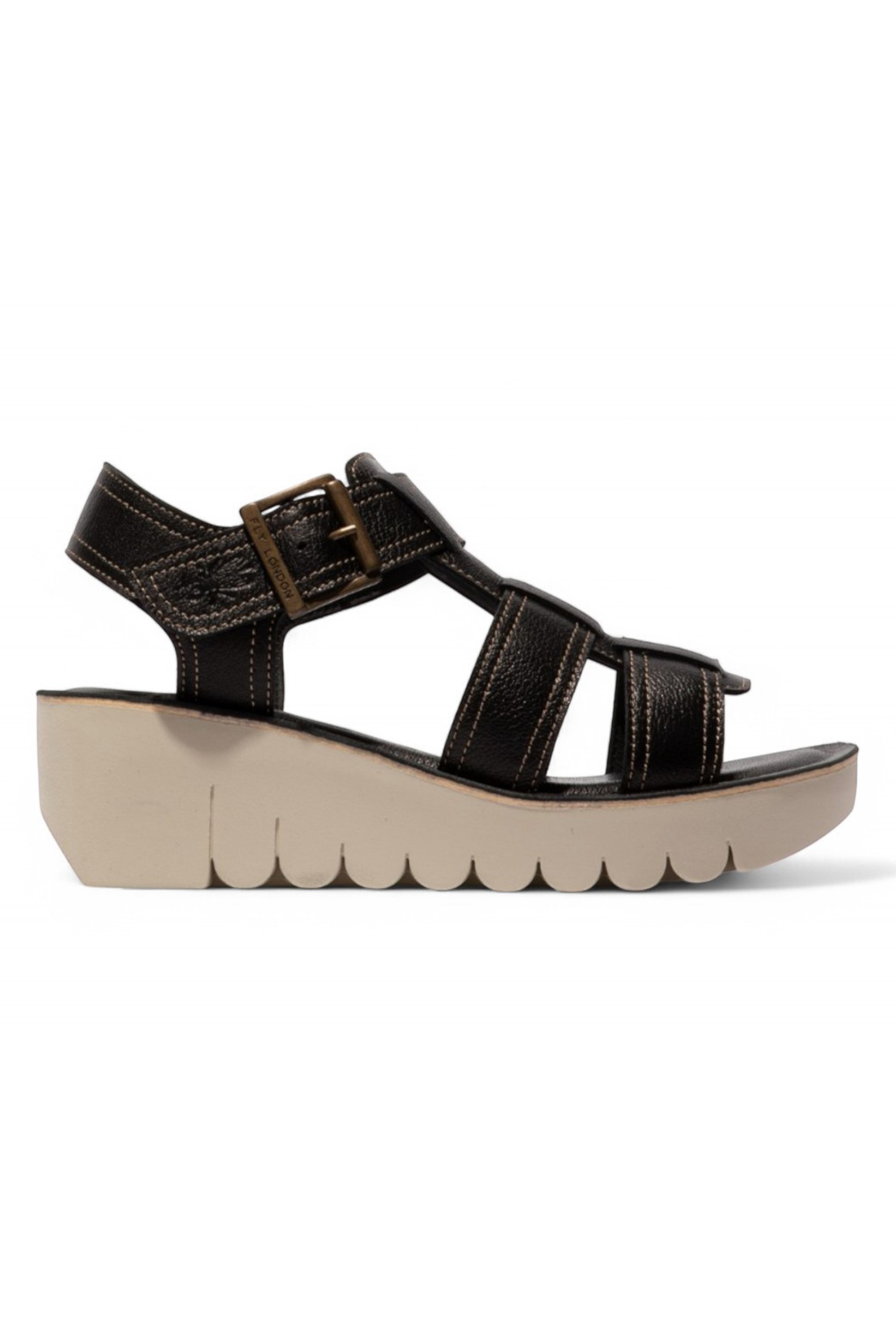 Black Womens Comfort Wedge Sandals -YUDD236FLY, Image 1 of 4