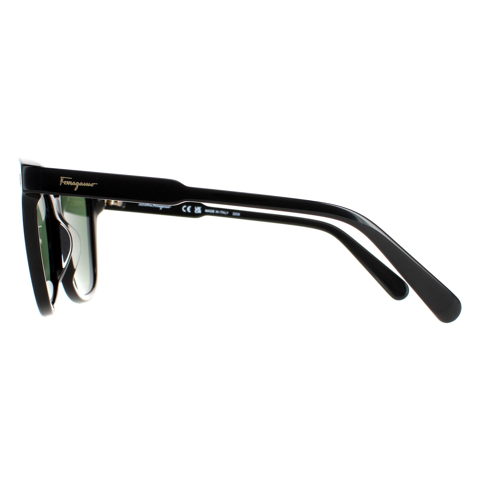 Black Salvatore Ferragamo Black Square Black Green SF815S, Image 3 of 4